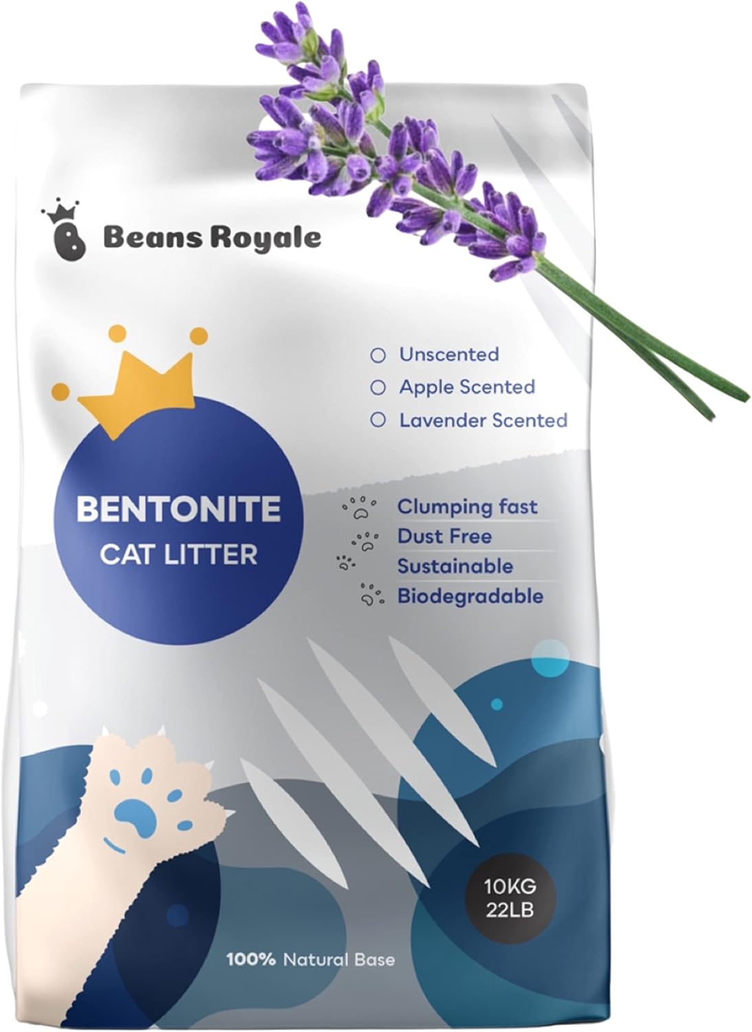 Beans Royale Cat Litter Bentonite Unscented 10KGS/Bag Clumping Fast and