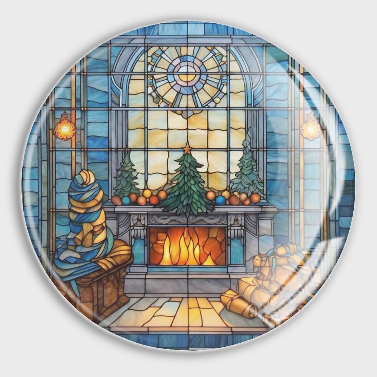 Imanes para nevera, vitrales, imanes fuertes para chimenea, imán para nevera, temática festiva, coloridos imanes de pizarra blanca para oficina y cocina, 4 piezas de decoración de aula