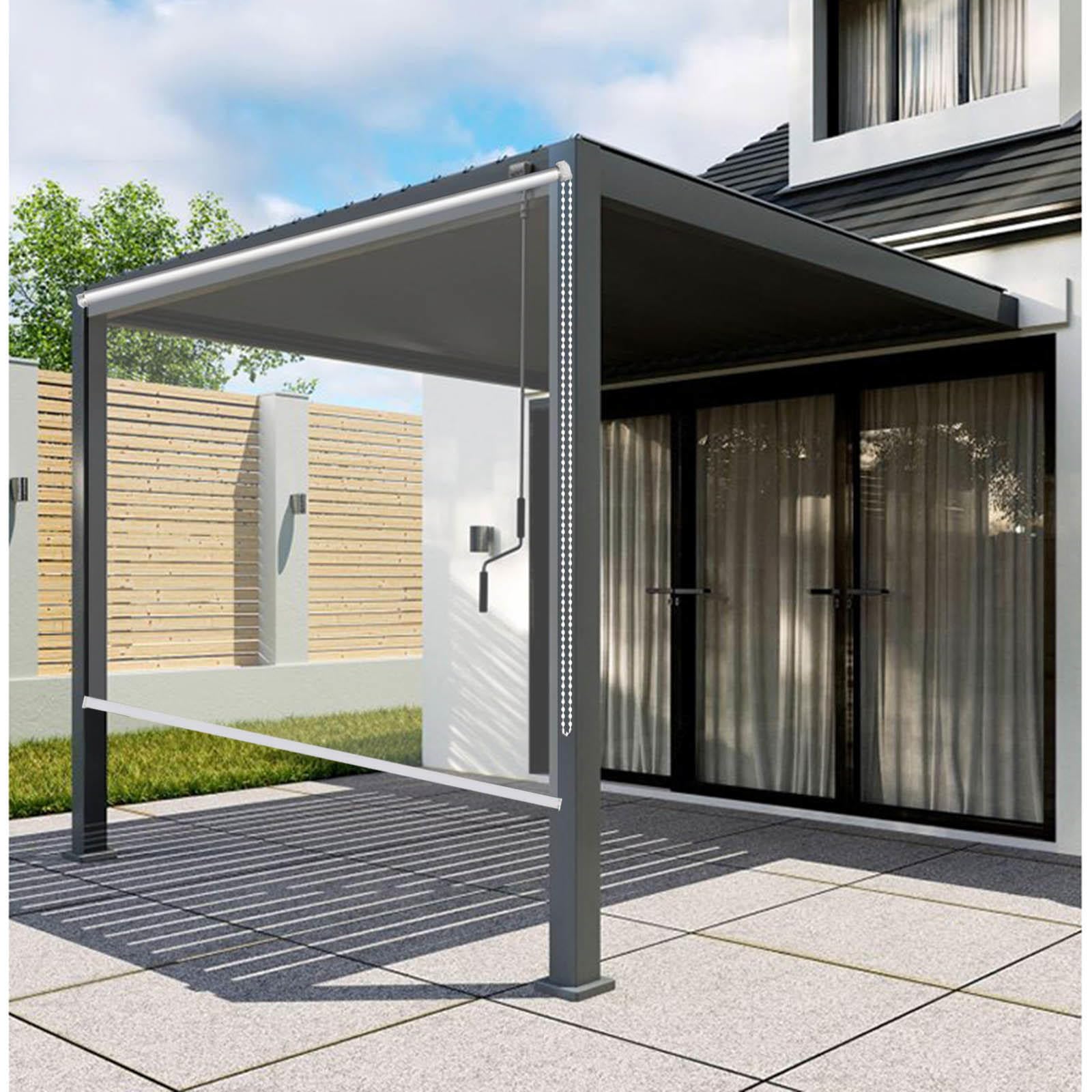 Waterproof Clear PVC Roller Blinds for Outdoor Garden Pergola Gazebo 51.2 x 86.6in