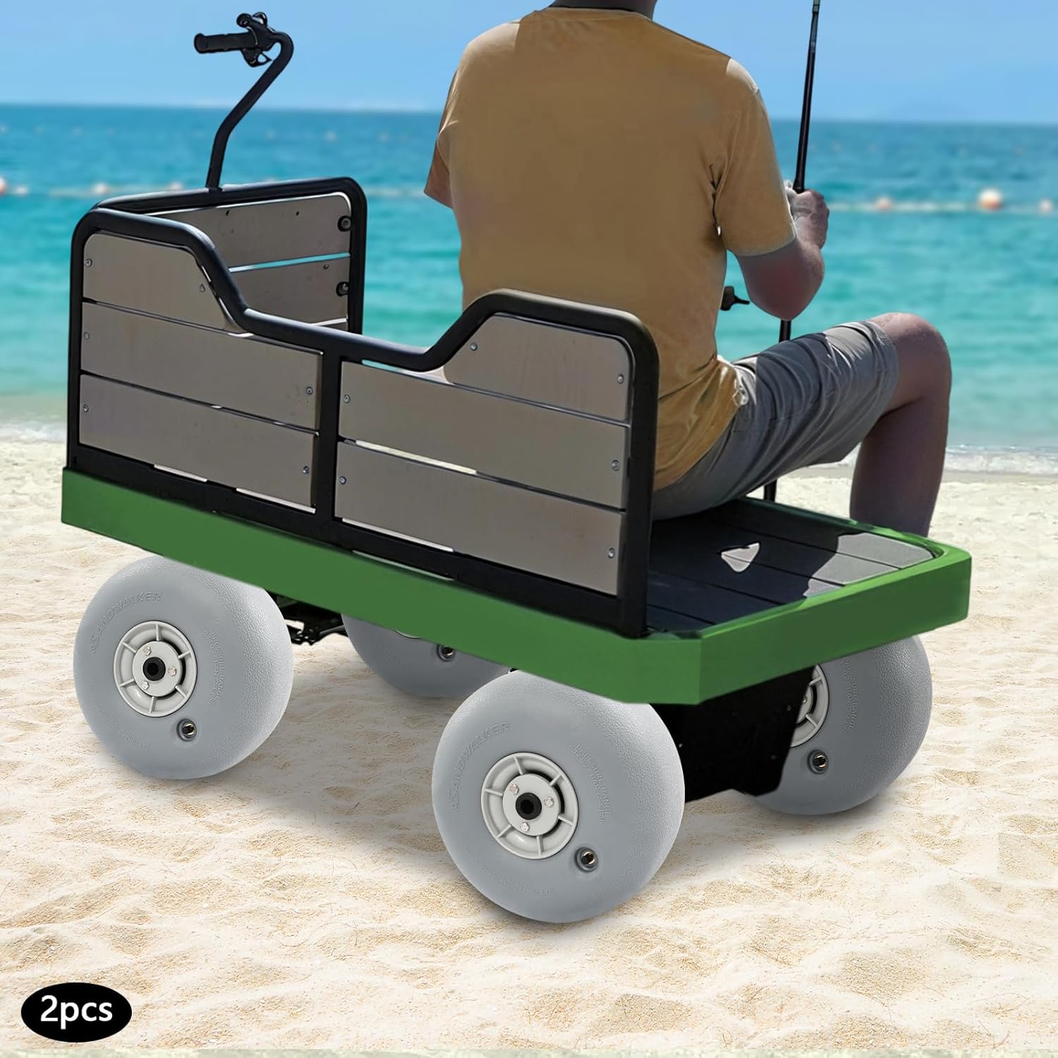2PCS 12in X 6in 16mm Balloon Beach Sand Tire,Inflatable Beach Balloon Wheel with Stainless Steel Screws,Beach Cart Tires for beaches, Ggravel Fields, Mud Field