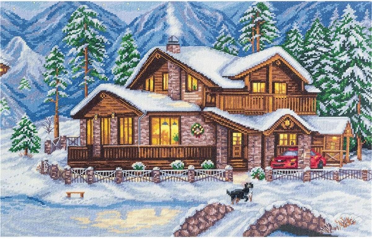PANNA Counted Cross Stitch kit Mountain Chalet 41x28cm, DIY