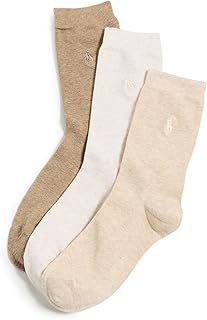 POLO RALPH LAUREN Women's Classic Flat Knit Socks 3 Pack