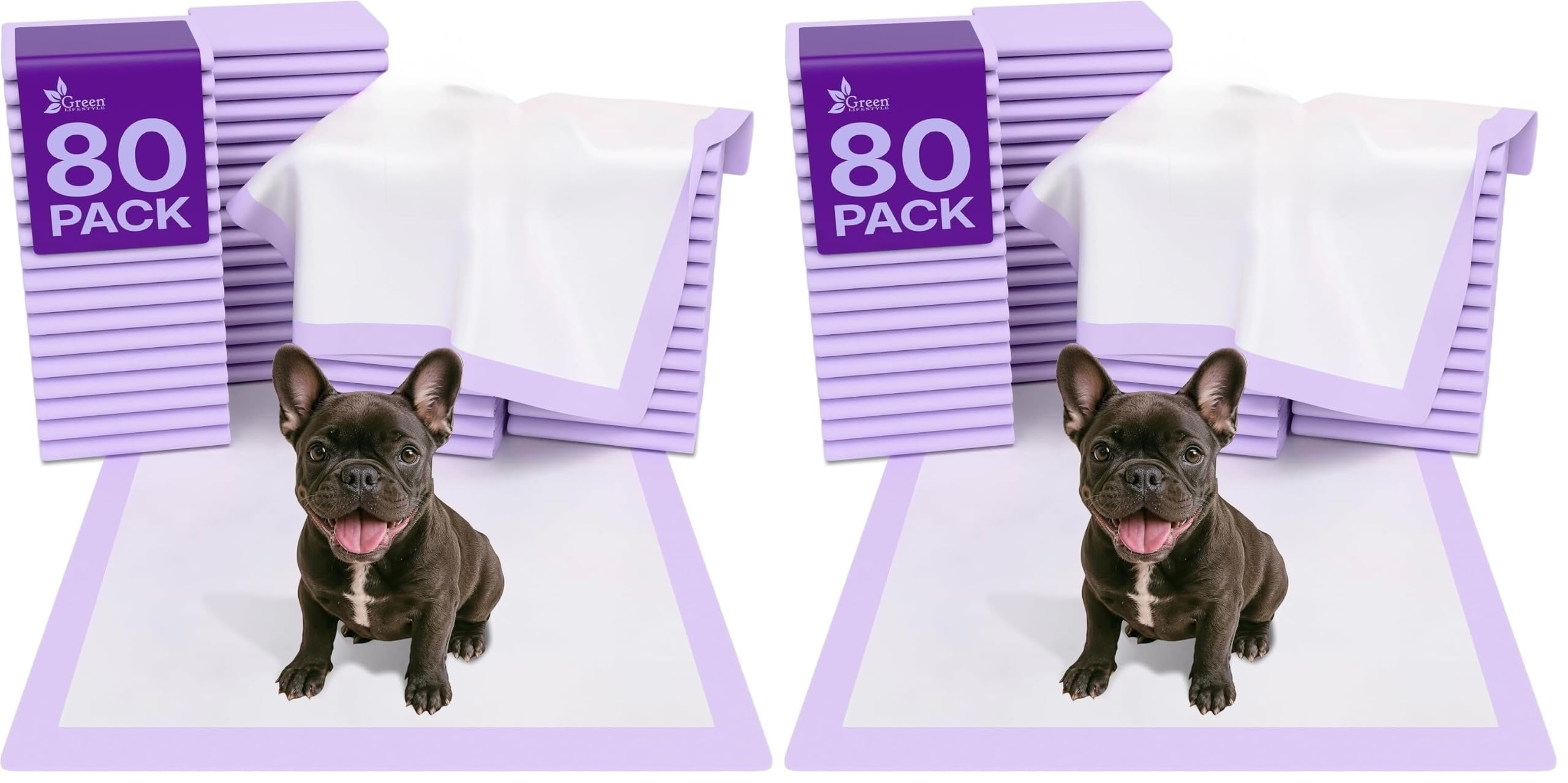 GREEN LIFESTYLE Pee Pads - Super Absorbent &amp; Leak-Proof Pee Pads for Dogs - Puppy Pads - Waterproof Dog Pads, Dog Training Pads for Cats, Rabbits (Pack of 160 - 22x22)
