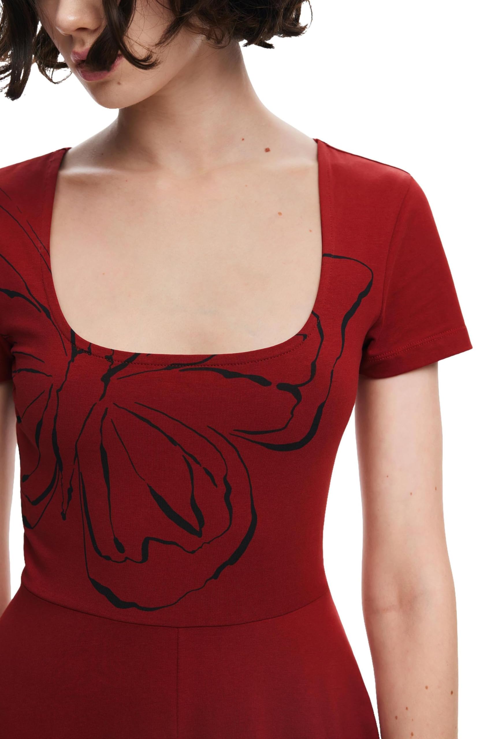 Desigual Vestido de Manga Corta para Mujer Vestido Mujer
