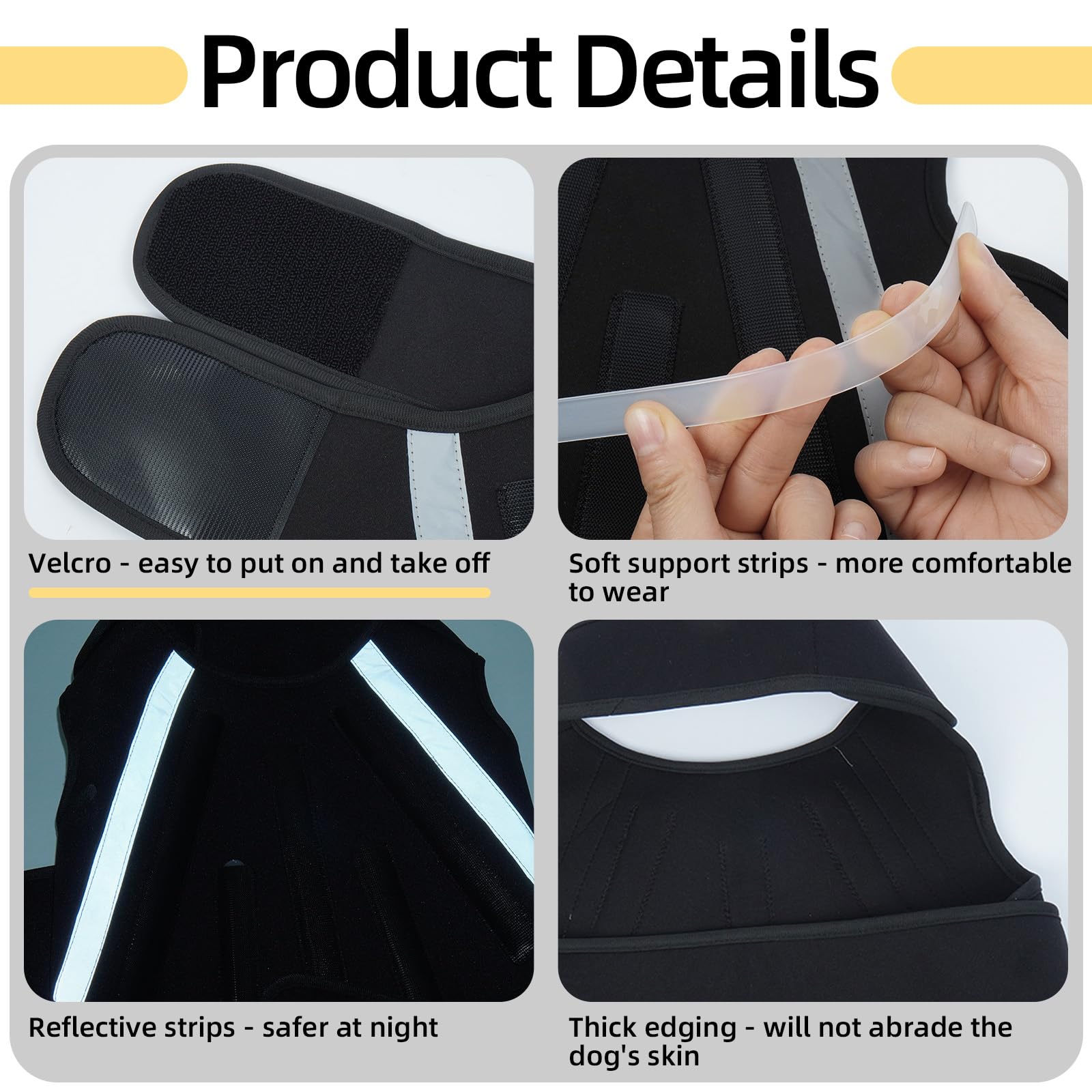 Soporte de espalda para perro, 3XL, chaleco de apoyo ajustable para IVDD, disco deslizado, hernia de disco, artritis, recuperación postoperatoria, alivio del dolor de espalda para perro