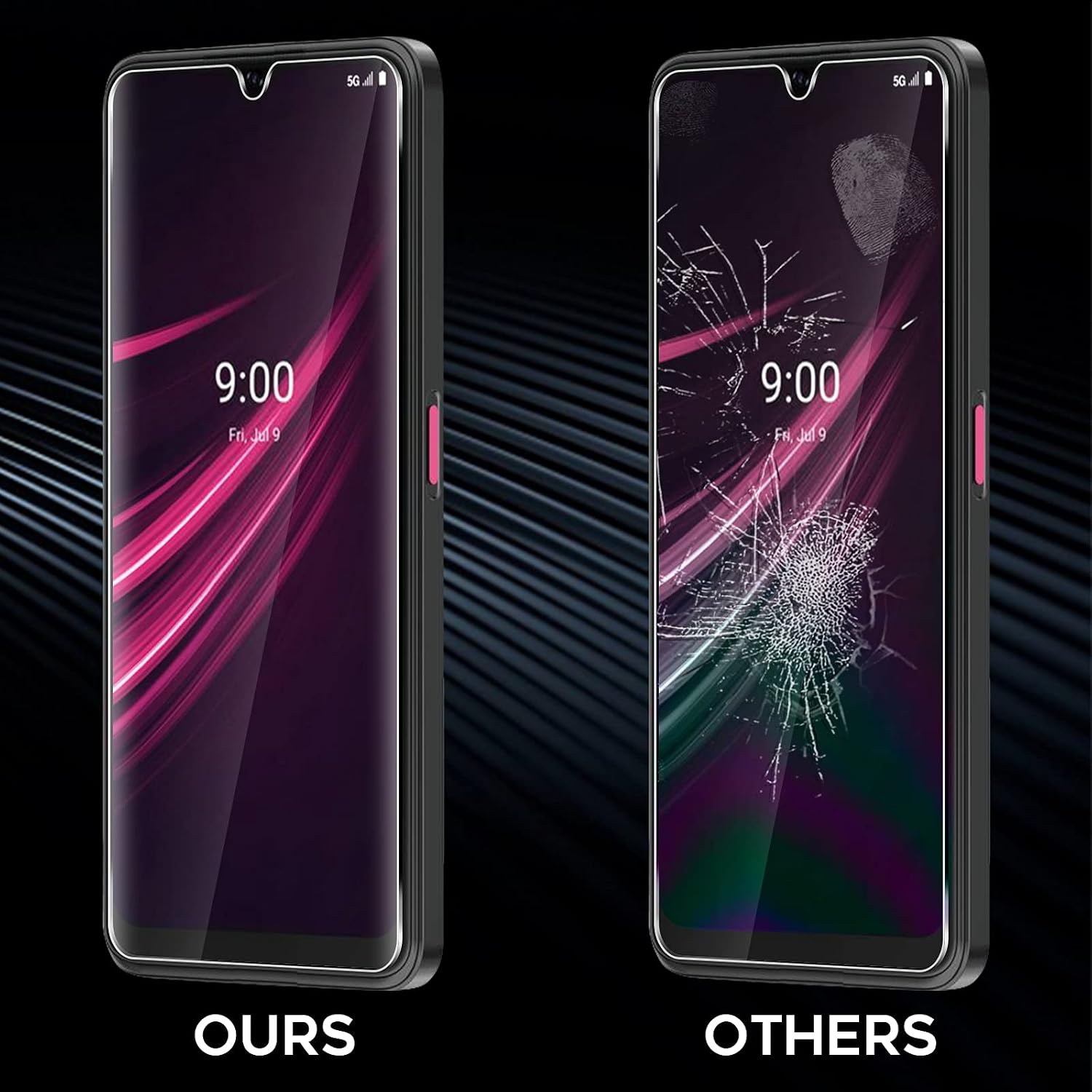 Orzero (3 Pack) Compatible for T-Mobile REVVL V+ 5G (T-Mobile REVVL V Plus 5G) Tempered Glass Screen Protector, 9 Hardness HD (Lifetime Replacement)