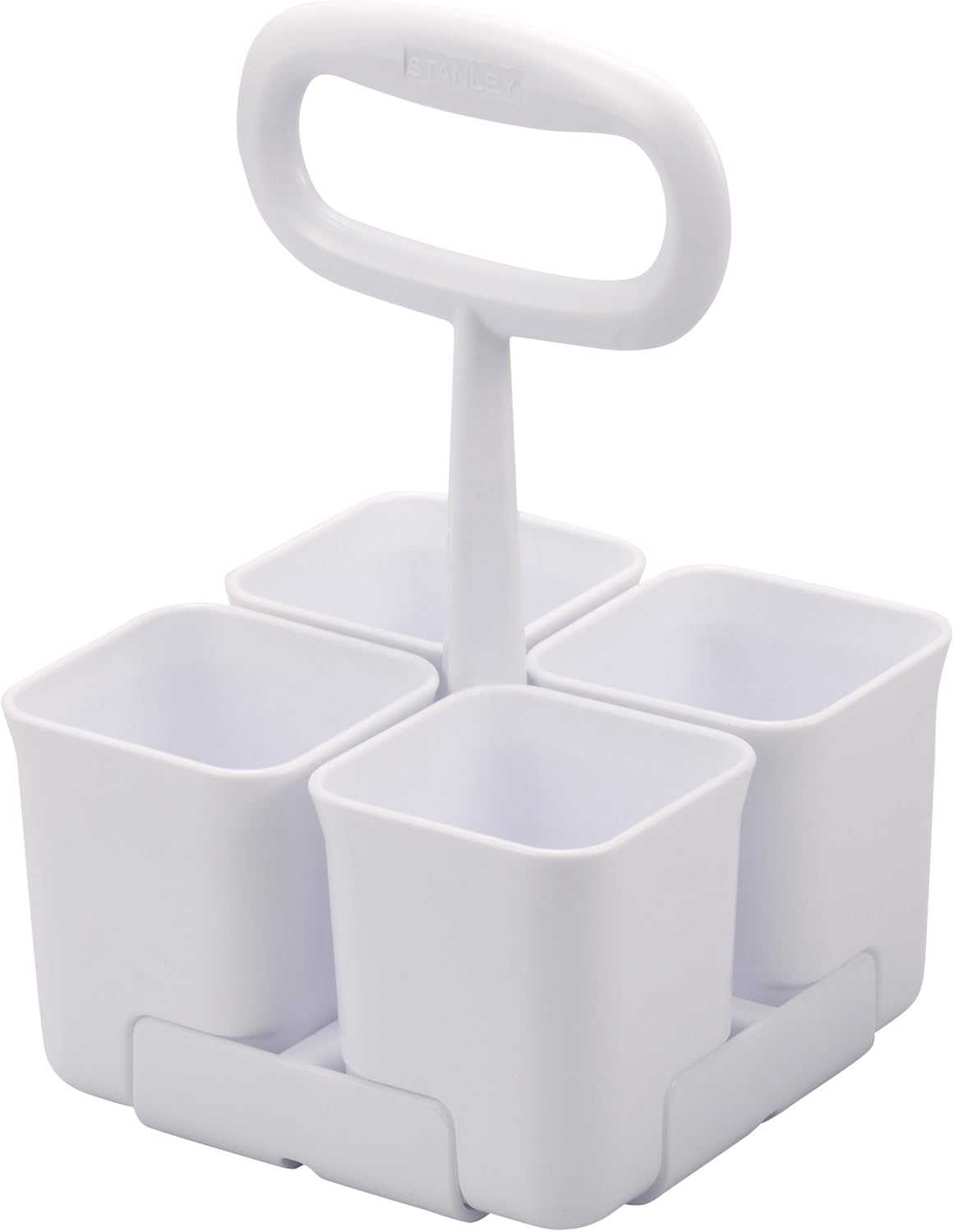 Stanley Removable 4 Cup Office Supplies Organizer Caddy for Scissors, Pens, Pencils, Notepads Art Supplies and other Desk Essentials, White (SCICAD)