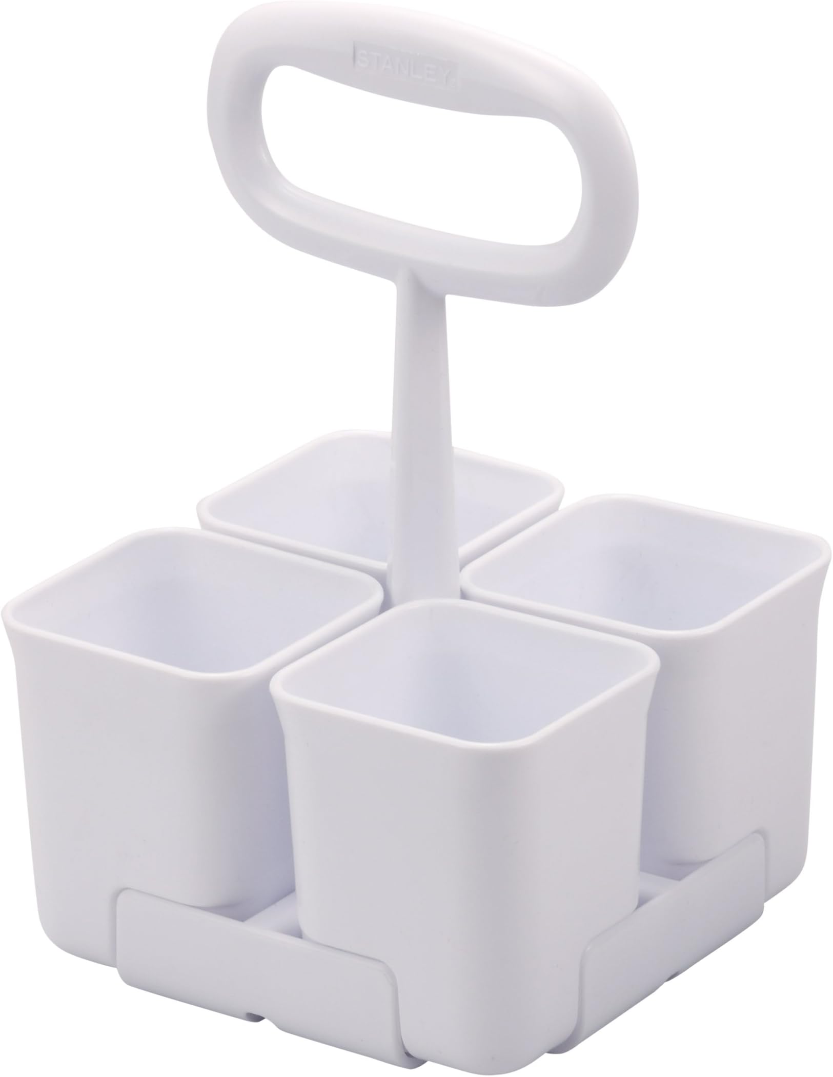 Stanley Removable 4 Cup Office Supplies Organizer Caddy for Scissors, Pens, Pencils, Notepads Art Supplies and other Desk Essentials, White (SCICAD)