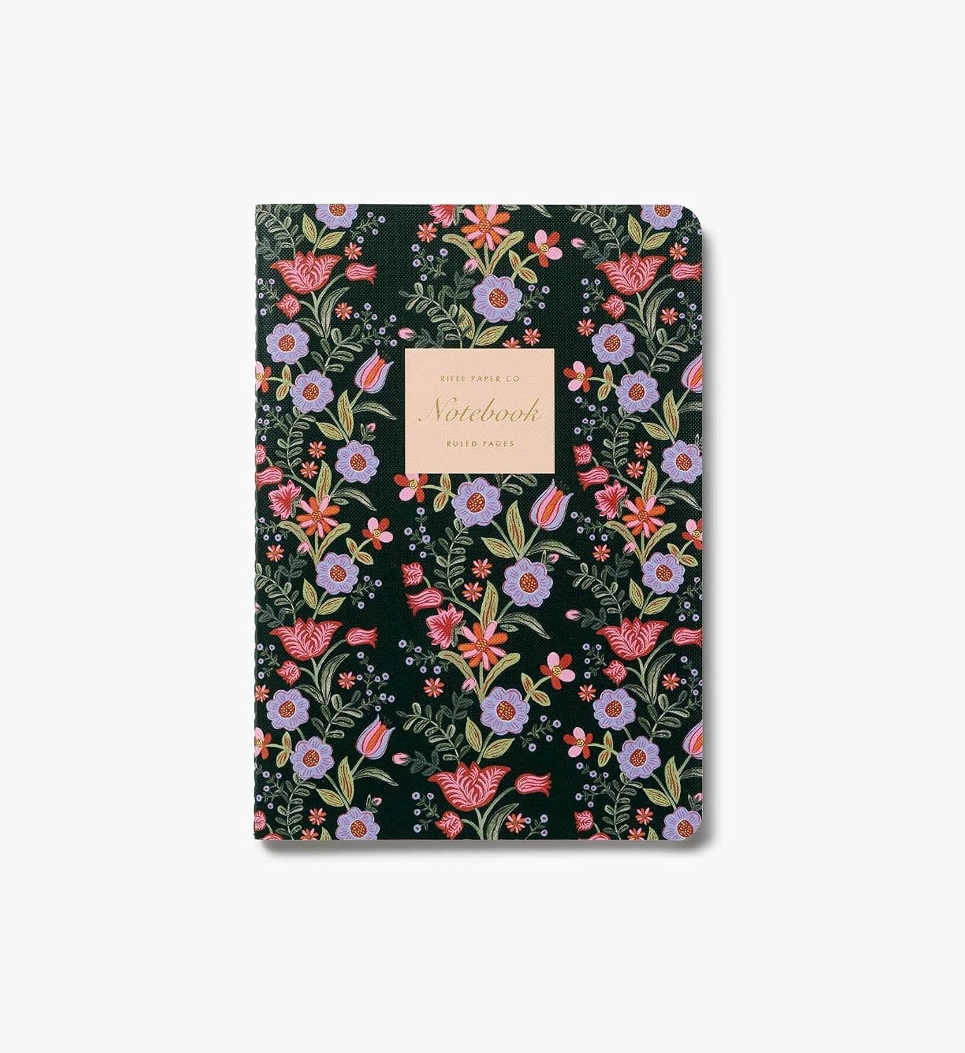RIFLE PAPER CO. Assorted Set of 2 Liesel Notebooks, Complementary Full-Color Floral Covers with Gold Foil Accents, Stitched Binding, 64 Ruled Pages, 6" W x 8.5" L
