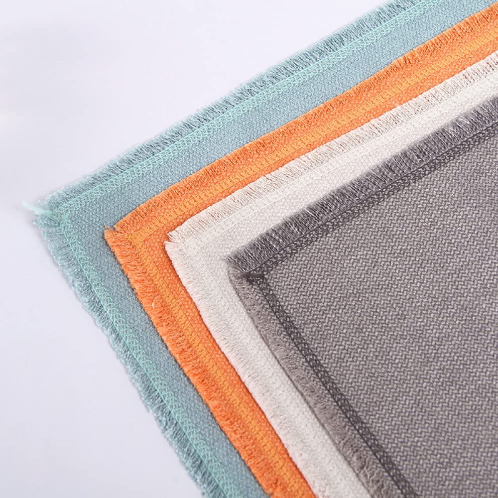 OZEO Salvamanteles,Manteles Individuales para Mesa De Comedor, Manteles Individuales De Lino De Algodón, Manteles Individuales Simples con Borlas Trenzadas, Manteles Individuales Resistentes Al C