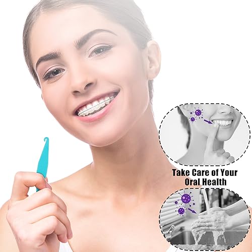 Miniatura 4 de Nuanchu 50 piezas de llaves de goma herramienta de banda de goma dental, bandas elásticas de goma placers desechables de ortodoncia elástico placer