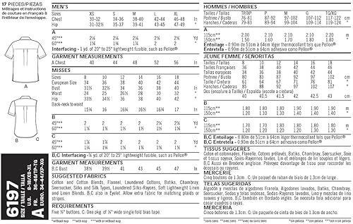 Miniatura 2 de Simplicity U06197A New Look Easy to Sew - Kit de patrones de costura para camisa con botones para hombres y mujeres, código 6197, tallas XS-XL