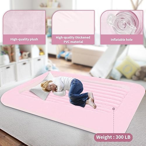 Miniatura 4 de Colchón de aire para niños colchón de aire portátil rápido para niños, superficie con felpa suave y cómoda, ideal para sala de estar, habitación y