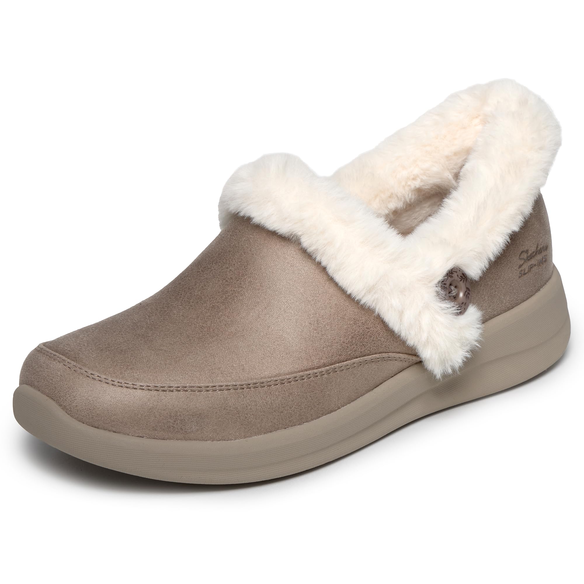 Skechers Women's Cozy Escape Slipper in Taupe | Size: 8