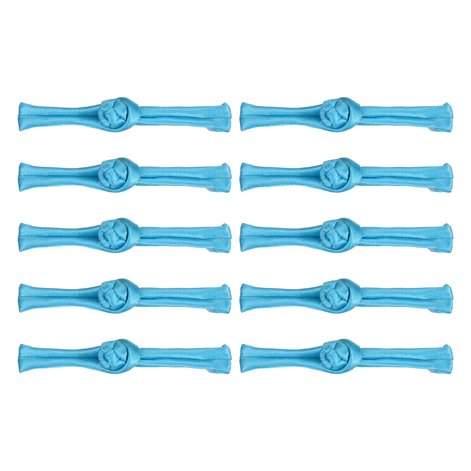 sourcing map 10 Pairs Chinese Knots Frog Buttons Closure Peacock Blue Sewing Buttons Fasteners for DIY Sewing Coats Cloak Sweater Bridal Costume Outfit, 3.54x0.47 Inch