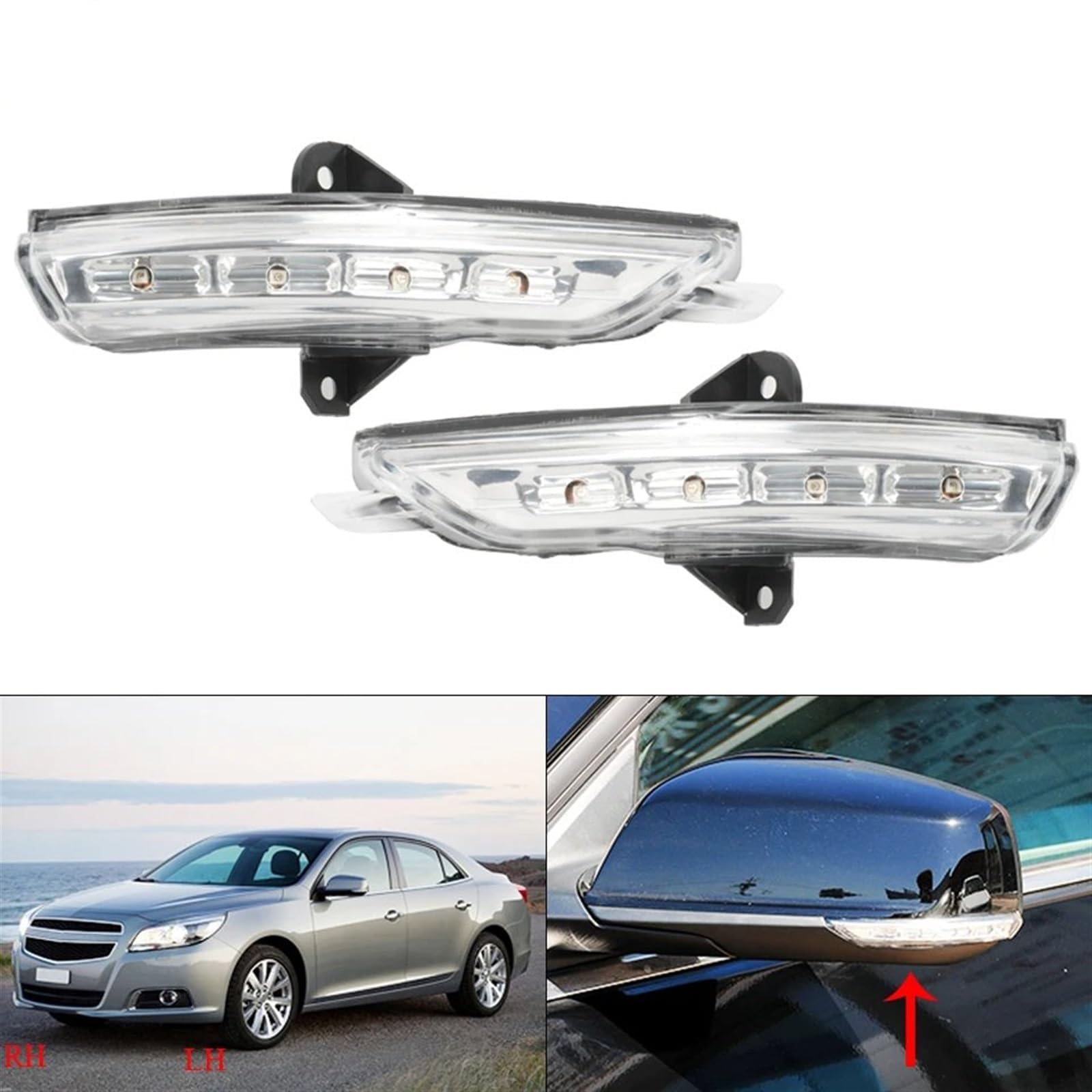 Boczne lusterko wsteczne lampa kierunkowskaz dla Chevroleta Malibu 2012 2013 2014 2015 2016 2017 LED dym dynamiczne światła boczne lusterko wsteczne, prawe
