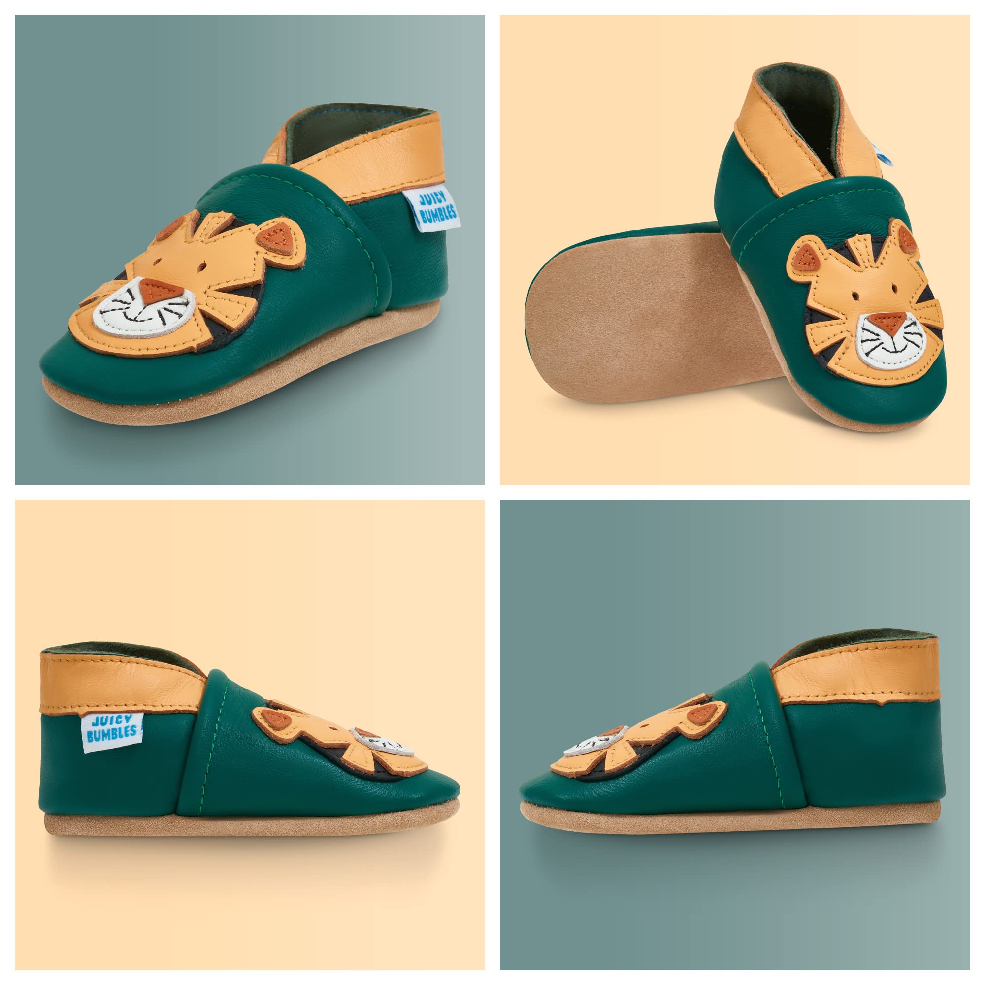Zapatos de Bebé – Zapatillas de Cuero Niño Niña – Patucos de Piel con Elástico para Bebé - Zapatitos Primeros Pasos - Pantuflas Infantiles 0-6 Meses 6-12 Meses 12-18 Meses 18-24 Meses 2-3Años — view 2