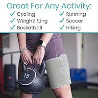 Vista 5 de Vive Thigh Brace - Hamstring Quad Wrap - Adjustable Compression Sleeve Support for Pulled Groin Muscle, Sprains, Quadricep, Tendinitis, Workouts