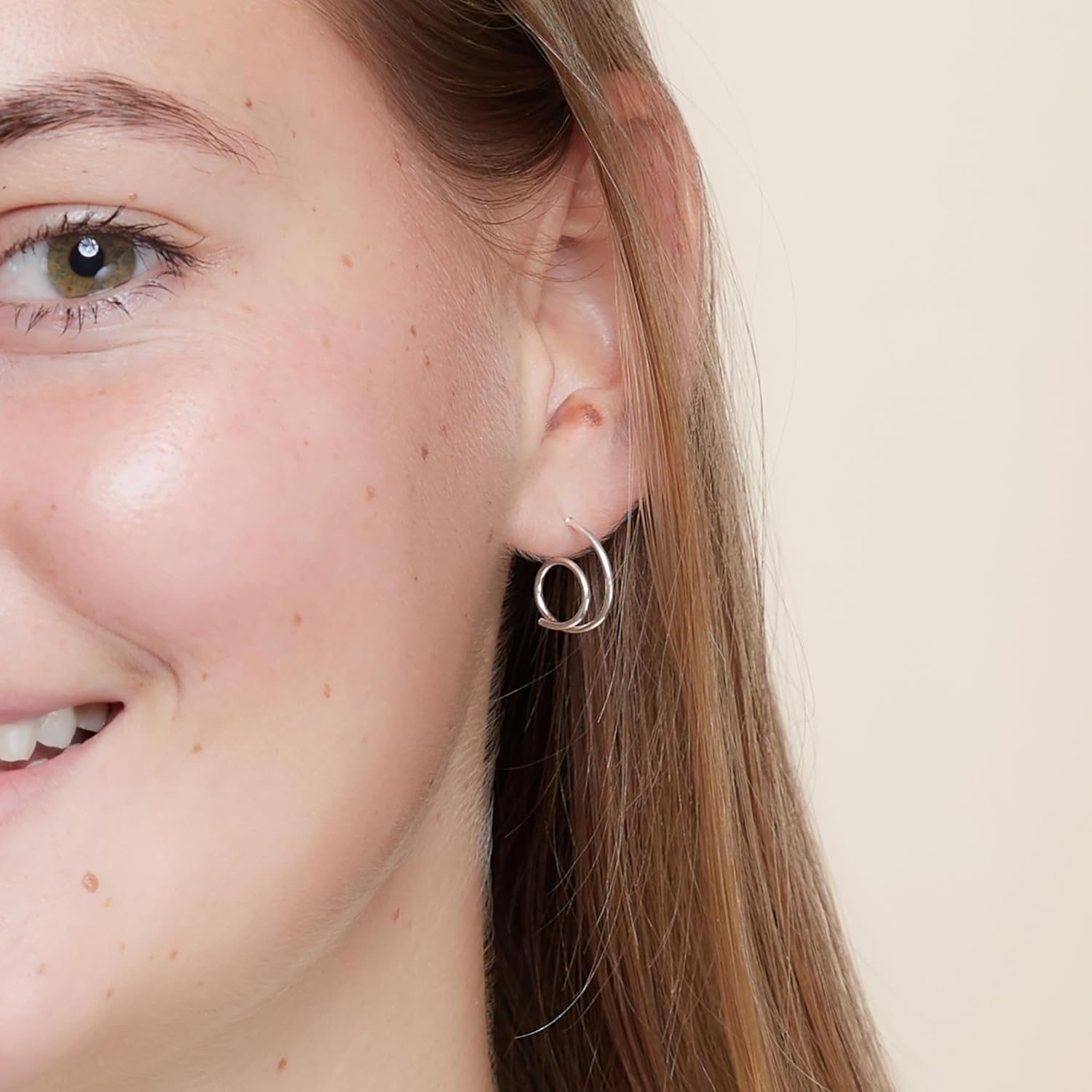 Boma Jewelry Sterling Silver Spiral Loop Post Hoop Earrings