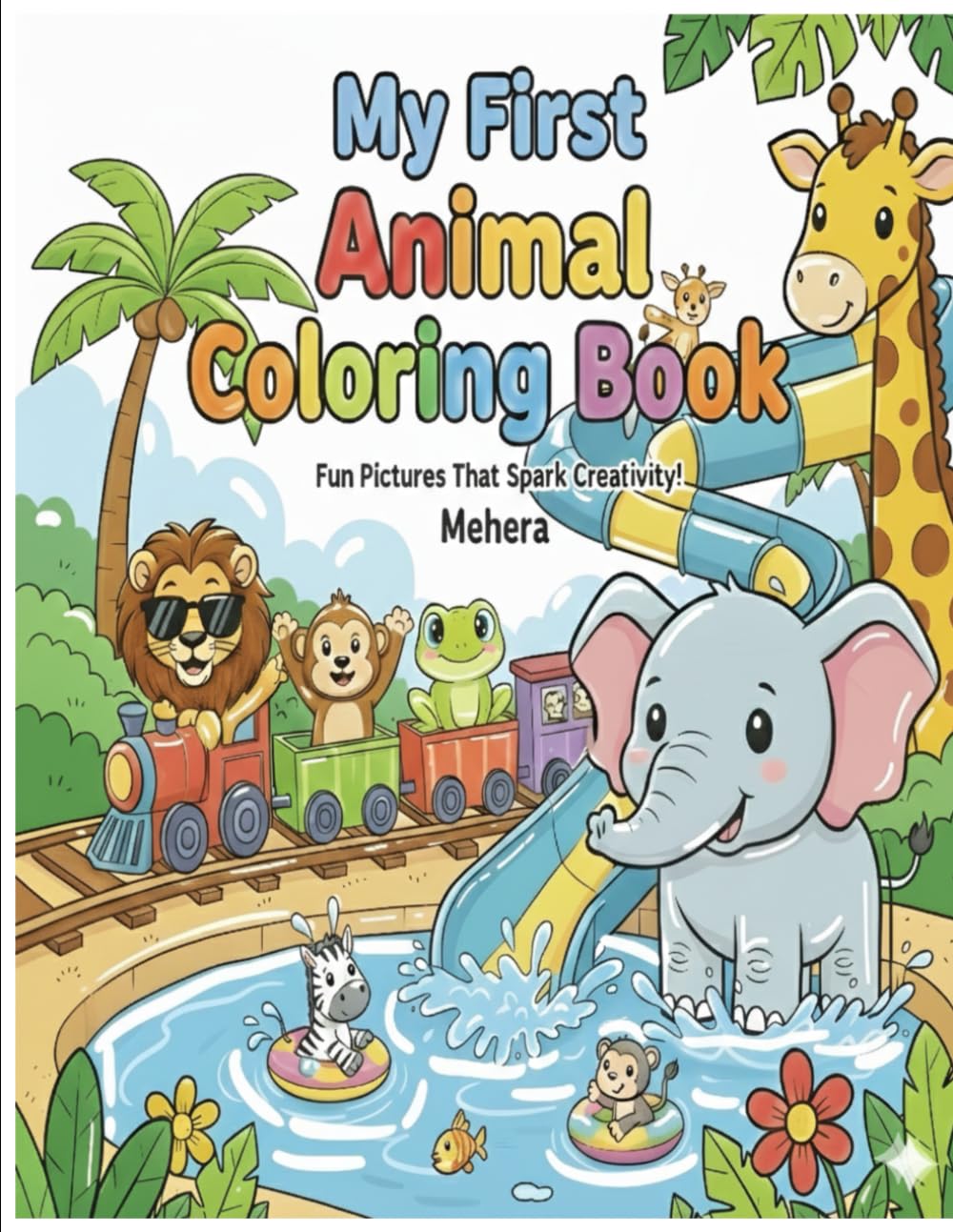 Animal Coloring Book for Kids Ages 3–6: Fun & Easy Coloring Book with Big Simple Zoo, Farm & Wild Animals
