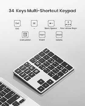 Amazon.com: Kisnt Bluetooth Number Pad for Laptop, Wireless