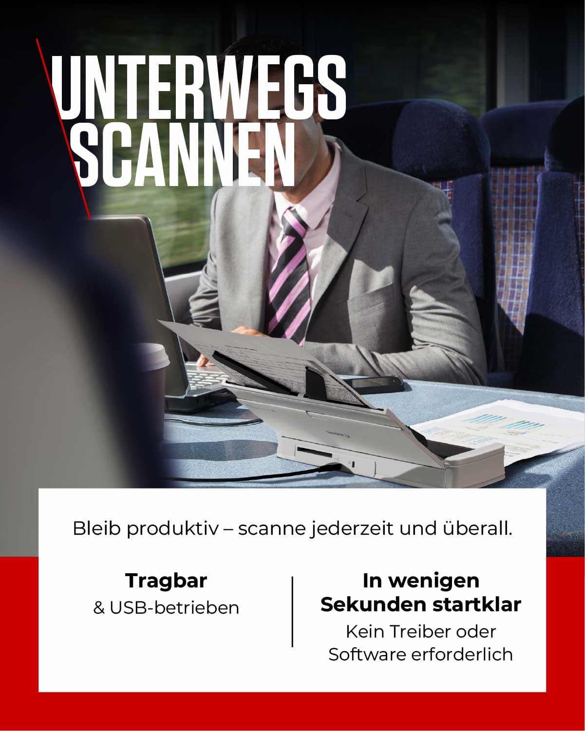 Canon Scanner imageFORMULA R10 Mobiler Duplex Scanner | Dokumentenscanner | USB Kabel | Bis zu 12 Seiten pro Min | 20 Blatt Einzug | CaptureOnTouch Lite Software I OCR | durchsuchbare PDF