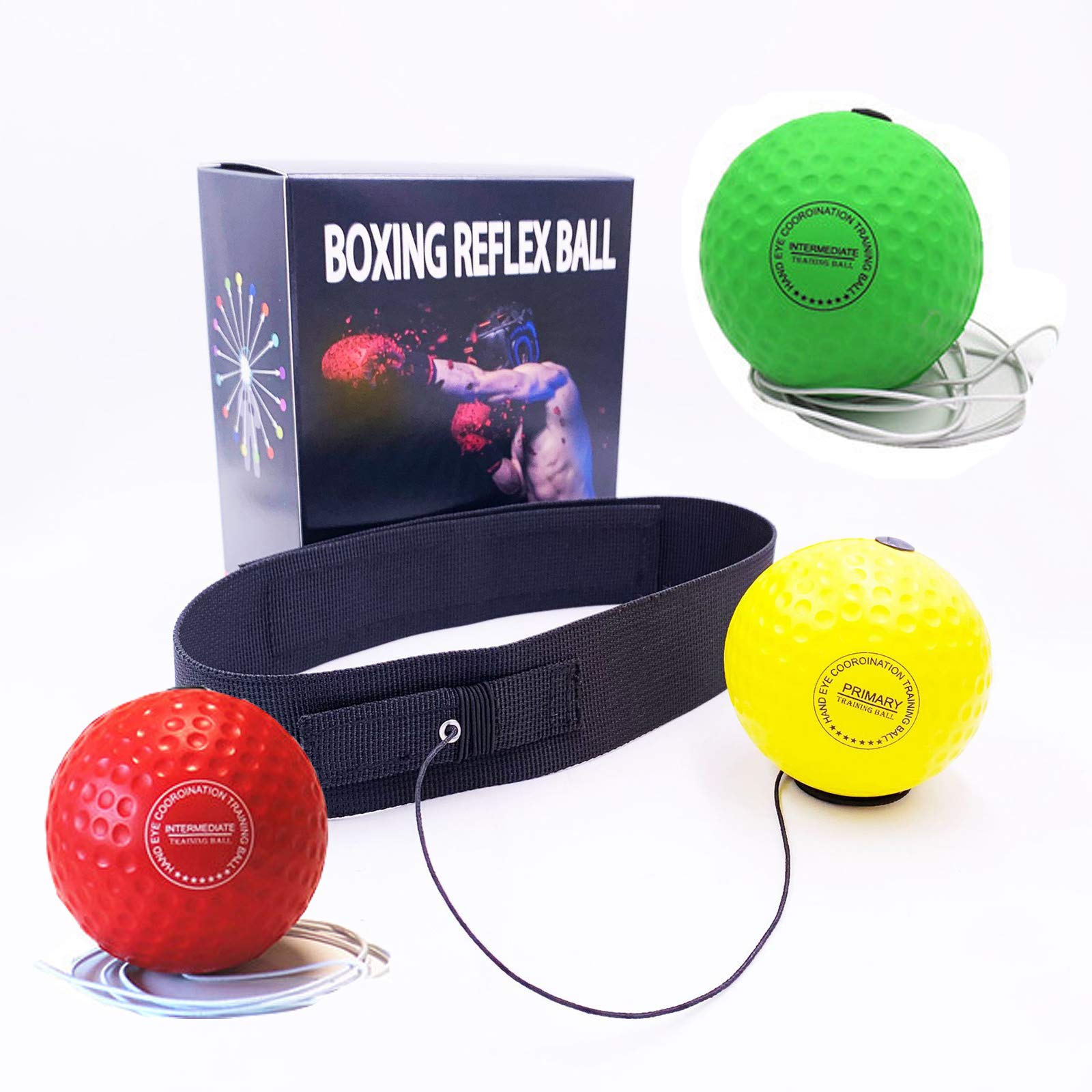 Upgraded Boxing Reflex Ball Set, Great for Boxing, MMA, Reflex, Timing, Accuracy, Focus and Hand Eye Coordination Training