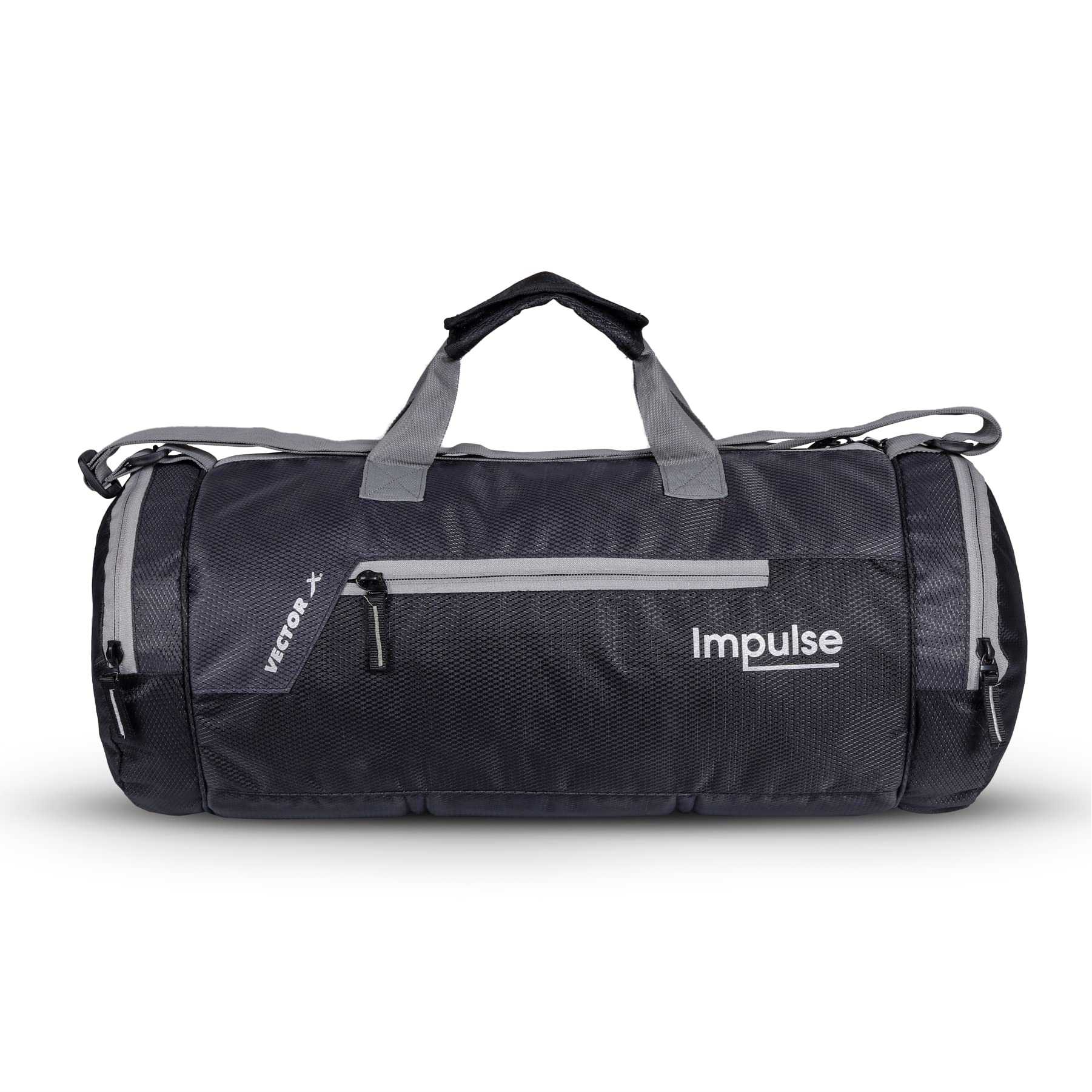 Gym Duffel 26L Sports Bag for Men and Women Polyester | Large Compartment | Front Utility Pocket | Mesh Side Pocket | Durable Base | Adjustable Shoulder Strap Travel Bag (Impulse, Grey)-image-44
