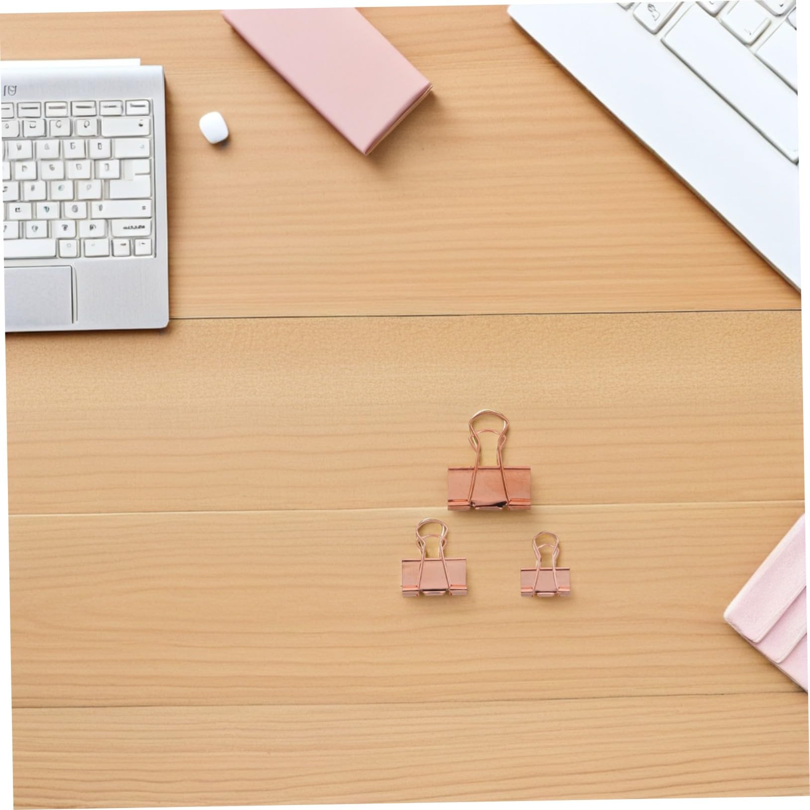112 Pezzi Clip Fermaglio Metallo Rosa Oro Morsetti a Coda Lunga per Ufficio Scuola Pinze Piccole per Documenti e Carta Fermagli Resistenti per File e Cancelleria