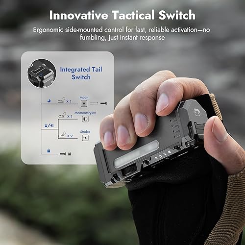 Miniatura 3 de WUBEN X4 EDC - Linterna compacta con luz RGB, mini linterna de 1500 lúmenes con interruptor táctico y magnético, clip de bolsillo portátil IP68 USB