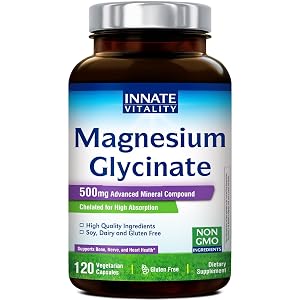 Innate Vitality Magnesium Glycinate 500mg 70mg Elemental Magnesium Supplement - High Absorption Non Buffered Non-GMO No Gluten -