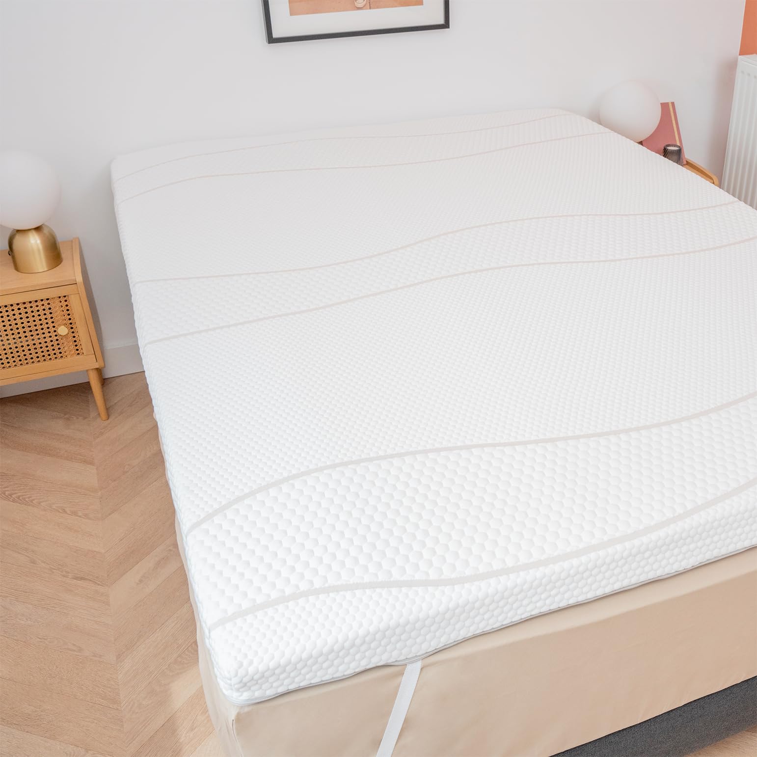 Surmatelas Mémoire de Forme 140x190cm - Rolls - Qualité Hôtellerie - Morphologique - Epaisseur Totale de 7cm - Confort Enveloppant - Fabrication Française - (140_x_190_cm)
