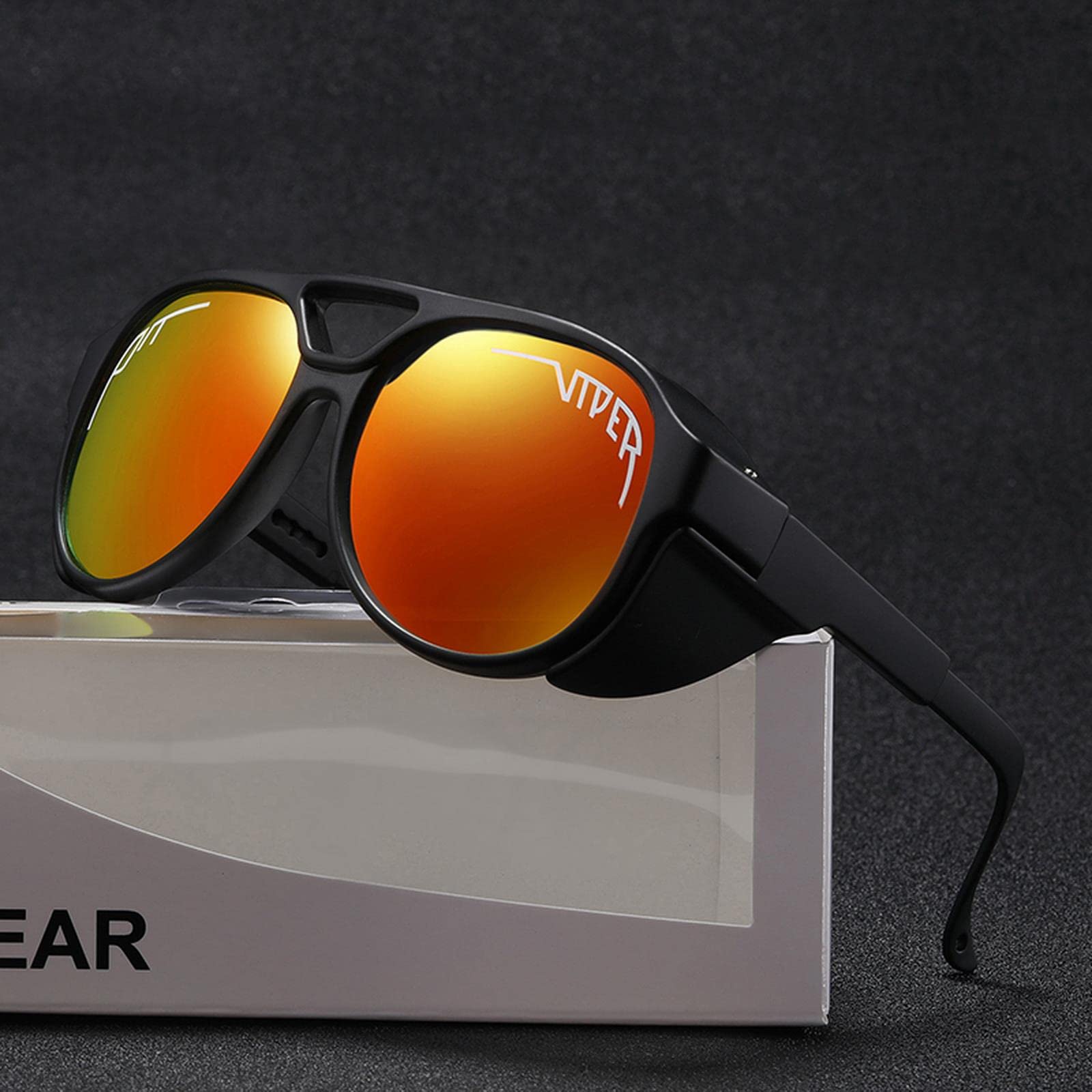 Okulary przeciwsłoneczne polaryzacyjne Okulary przeciwsłoneczne rowerowe Retro Punk Style Polarized Mens Womens Okulary przeciwsłoneczne Uv400 Gogle sportowe-C8, oryginalne opakowanie