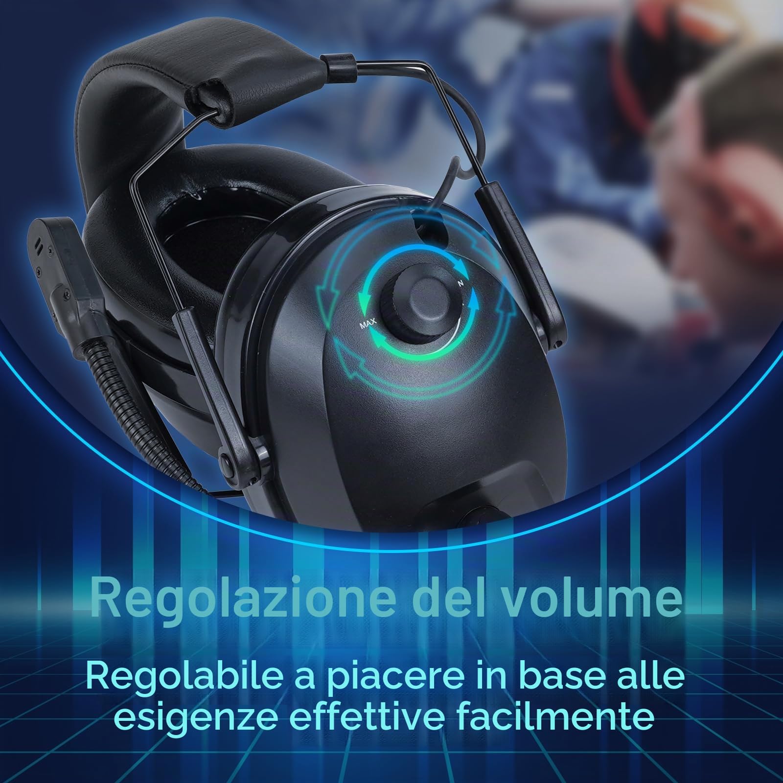 Retevis EHK012 - Cuffie radio bidirezionali con microfono, riduzione del rumore, regolazione del volume della testa, per Retevis RT22 RT68 RT21 H-777, compatibili con Baofeng UV-5R F8HP Walkie Talkie,