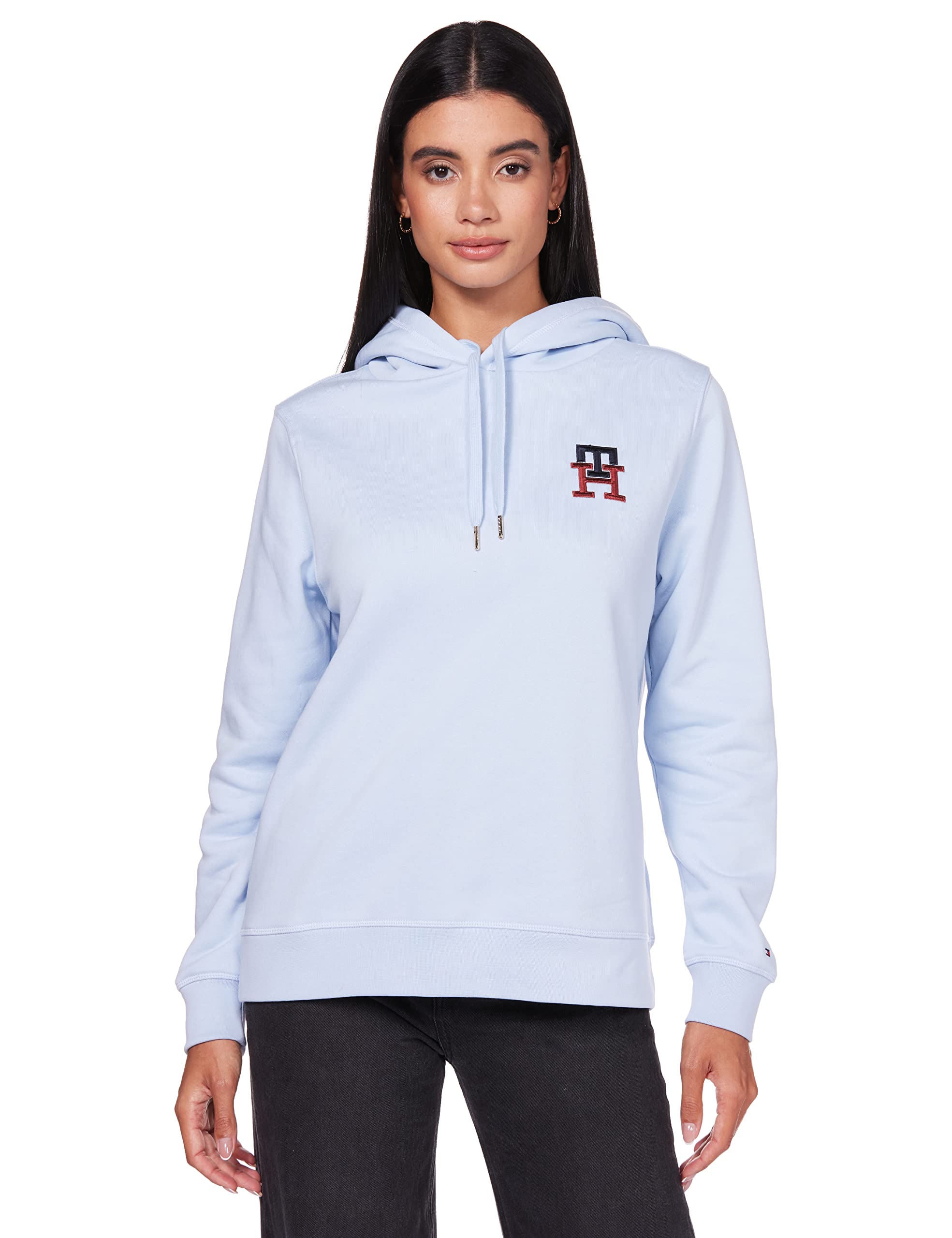 Tommy HilfigerWomen's REG MONOGRAM EMB Pullover Hoody