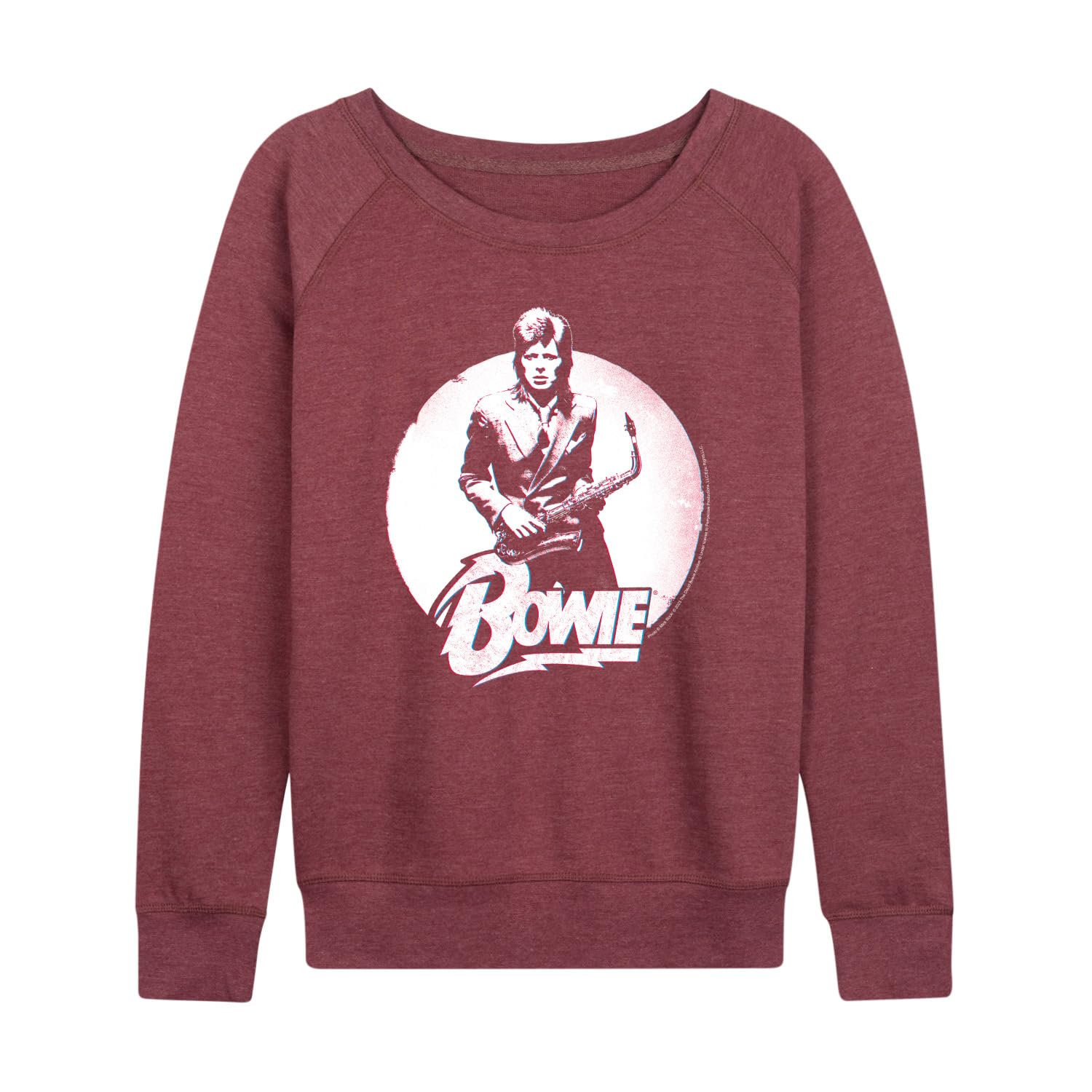 HYBRID APPAREL - David Bowie - Bowie Distressed Circle - Womens Lightweight French Terry Pullover