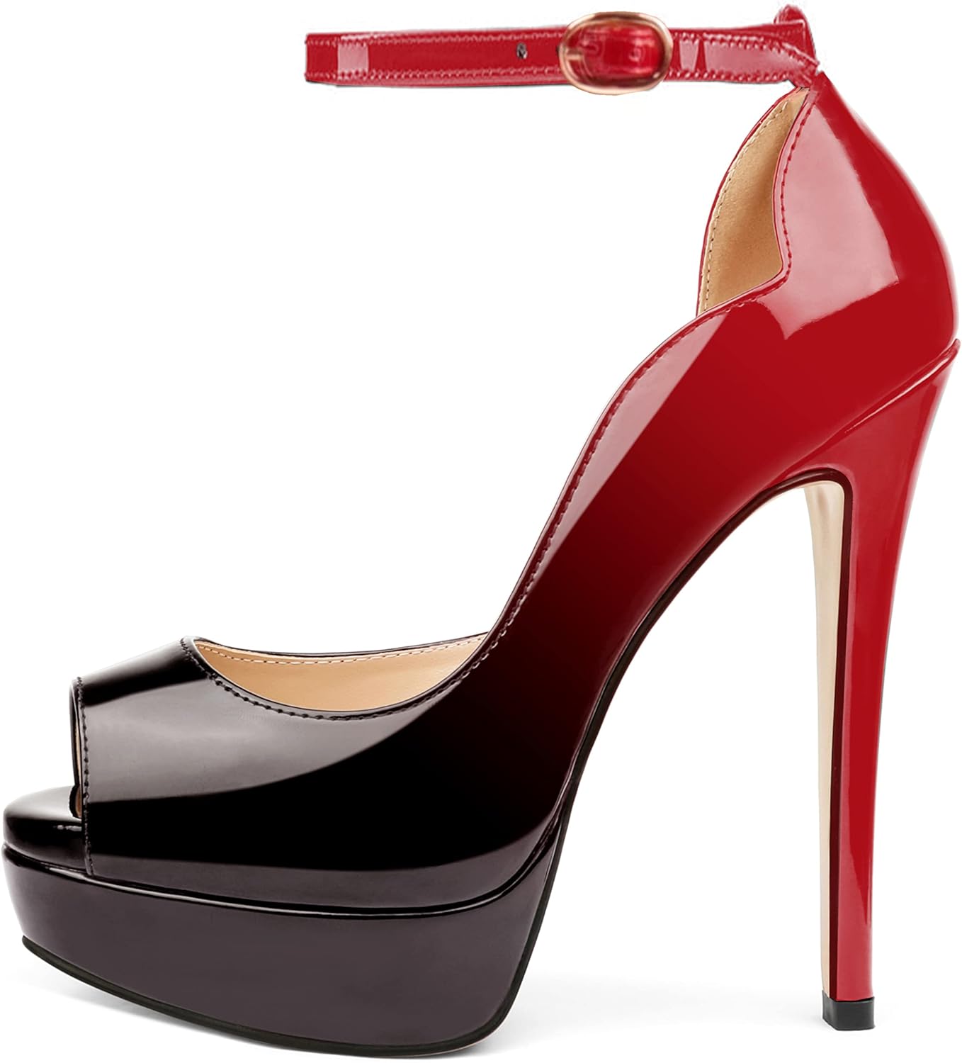 MERUMOTE Women's Platform Stiletto Heels Shoes Peep Toe Pumps 6 inch Heels for Dress Wedding Party