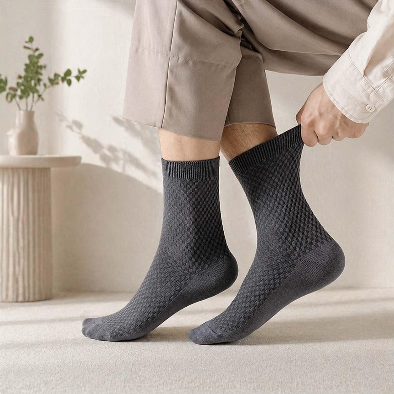 Leyof Chaussettes Alessio Mi-Hautes En Fibre De Bambou, Alessio Chaussettes, Atmungsaktiv Und Feuchtigkeitsableitend, Unisex, Geeignet füR Den Alltag
