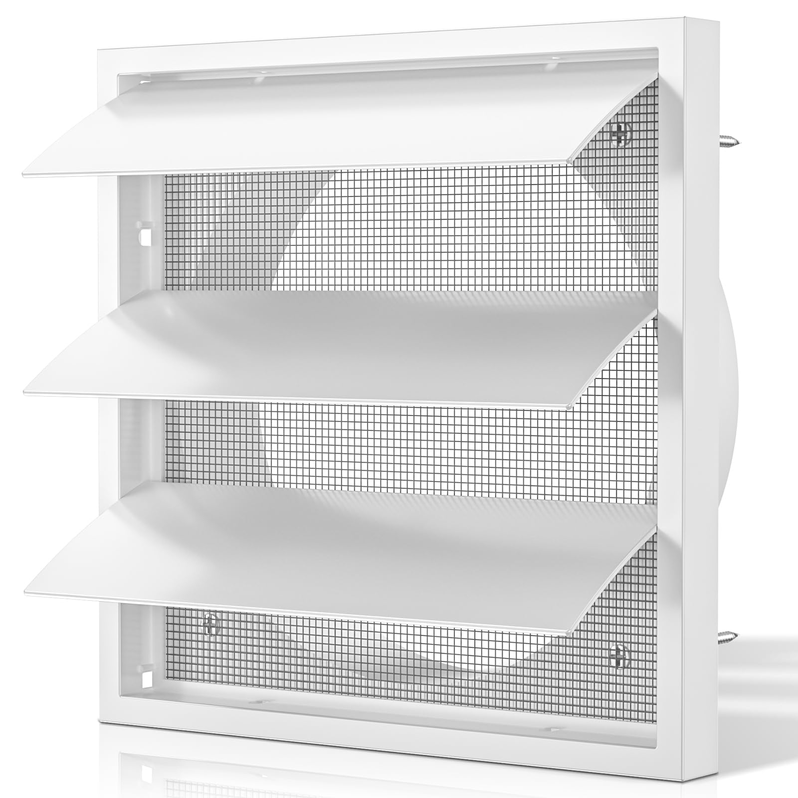 HG Power 4 Inch/100mm Gravity Grille Air Vent Cover, 140mm External Dimension Louvred Wall Vent with Flyscreen, Ventilation for Tumble Dryer, Extractor Fan, Garage, Bathroom, Kitchen, Outside Wall โ image 1
