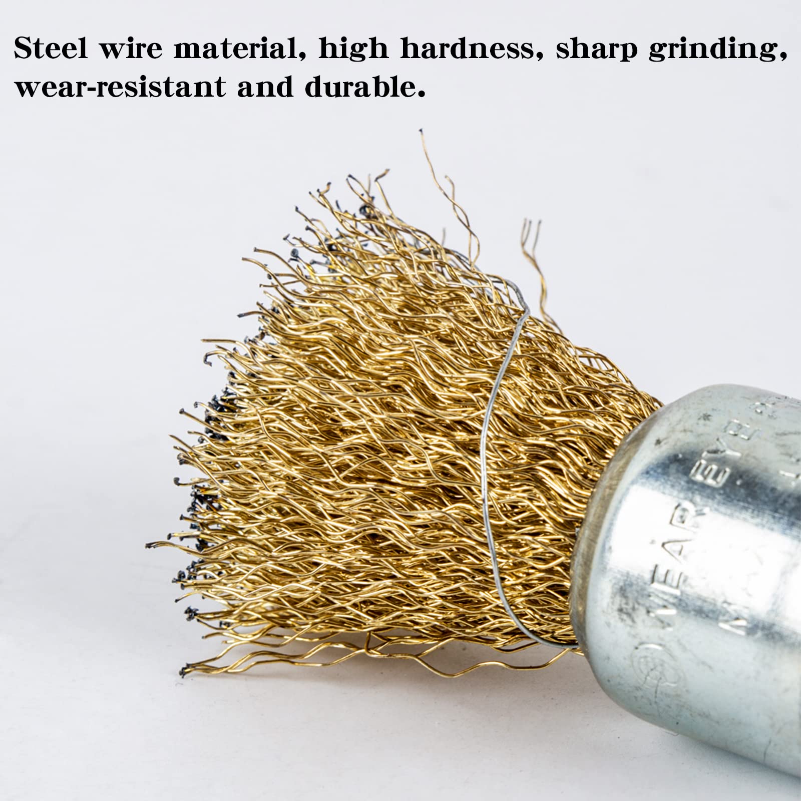 Brass Wire End Brushes - 15 Pack for Rust & Paint -4