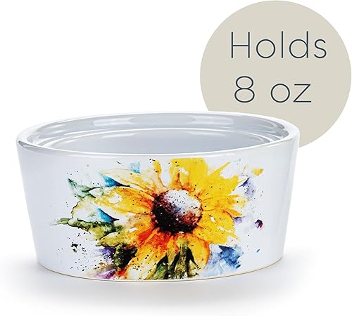 Miniatura 2 de DEMDACO Dean Crouser - Juego de 2 moldes de cerámica para hornear de 8 onzas con diseño de girasol, multicolor