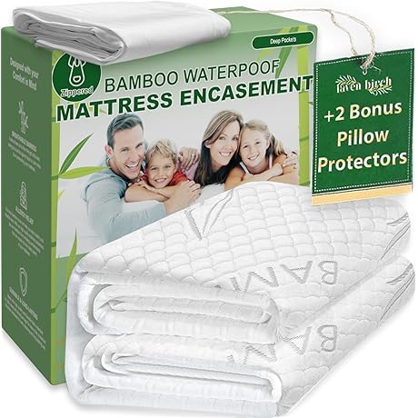 Bamboo Rayon Zippered Mattress Protector King