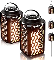 Blonbar 2-Pack LED Flame Torch Bluetooth Speakers - 10W IP65 Waterproof Outdoor Stereo with Dancing Flames for Patio, Camping, BBQ