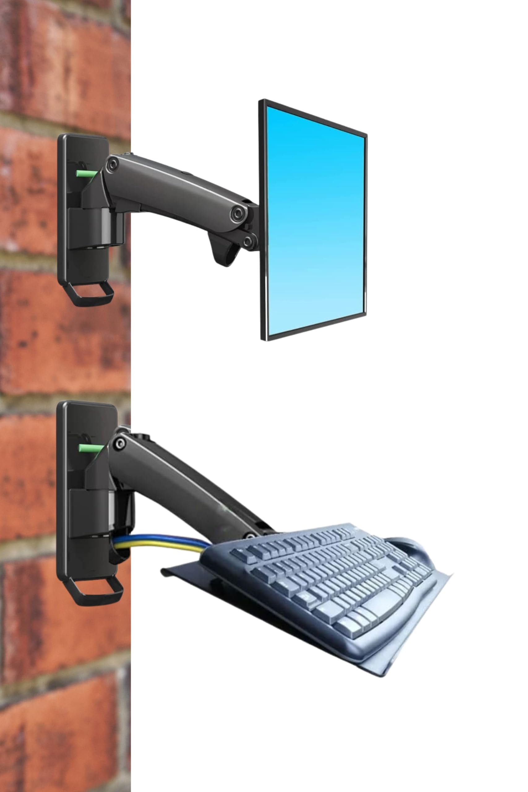 14-27" Monitor & Keyboard Gas Strut Sit Stand Workstation Wall Mount Bracket (B09MTJ891L) Amazon Price History, Amazon Price Tracker
