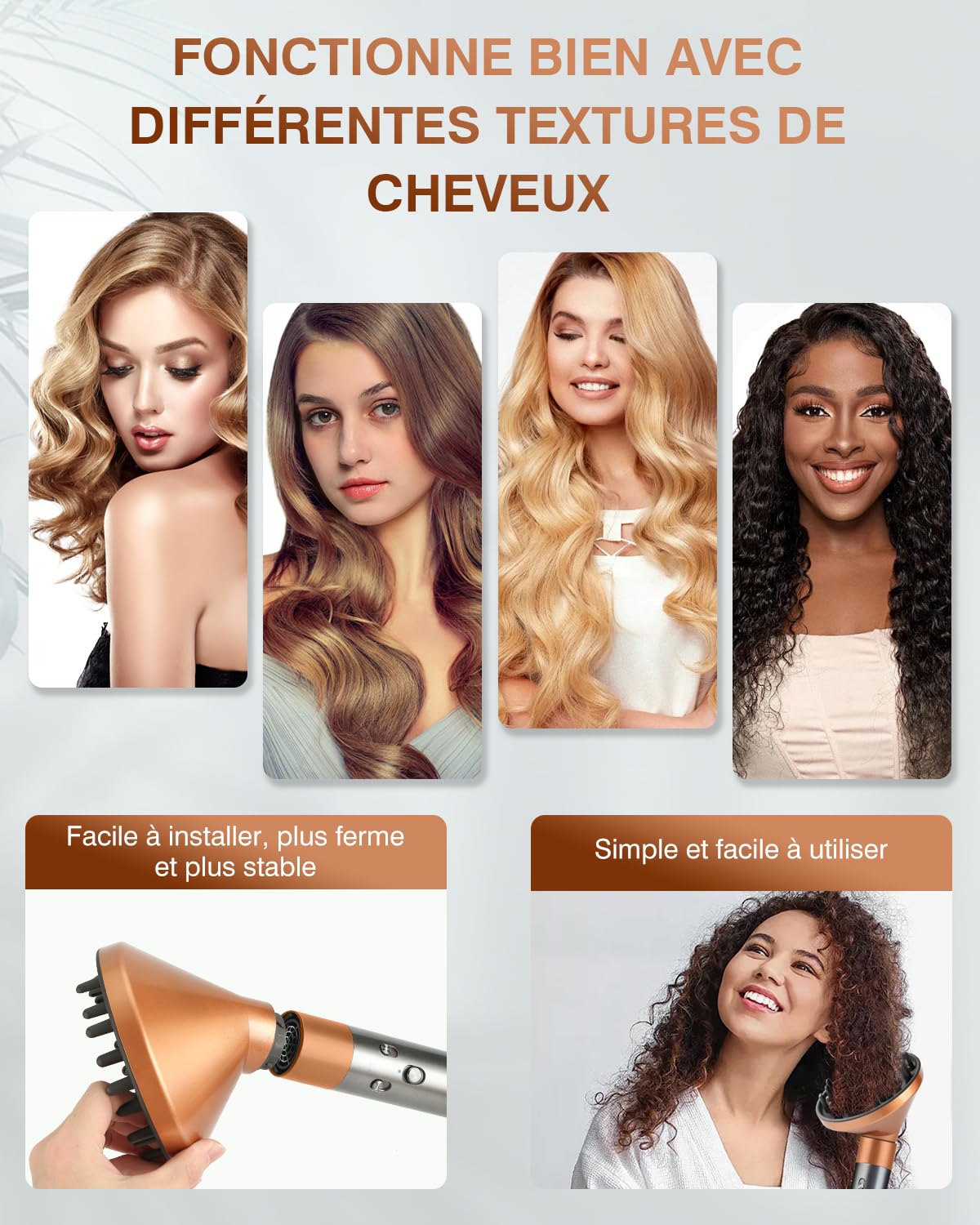 Accessoires et embouts pour diffuseur du Dyson Airwrap, répartition uniforme de l’air pour mieux définir les boucles et ondulations naturelles, compatible HS01/HS05/HS08, cuivré