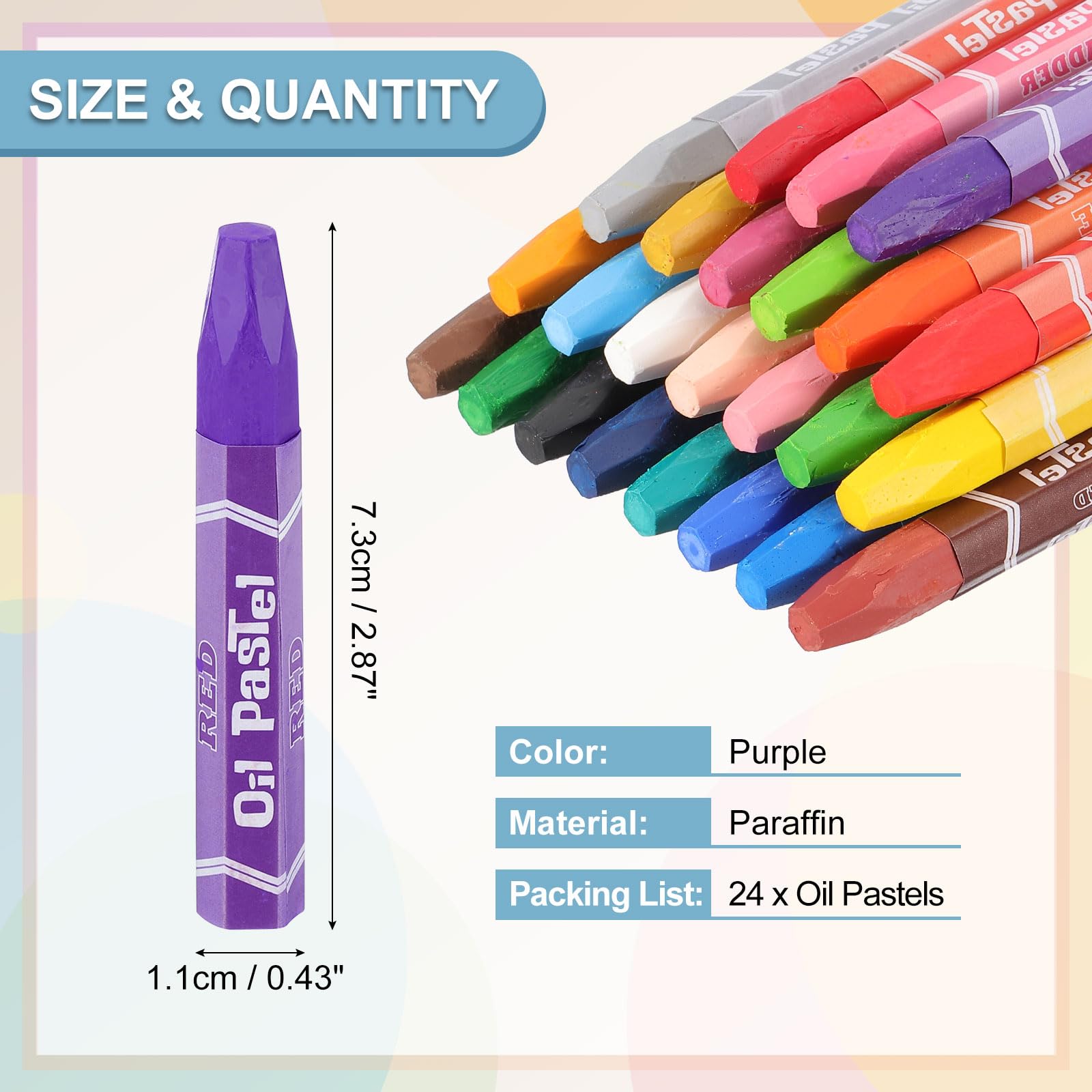 PATIKIL Purple Oil Pastels - Image 2