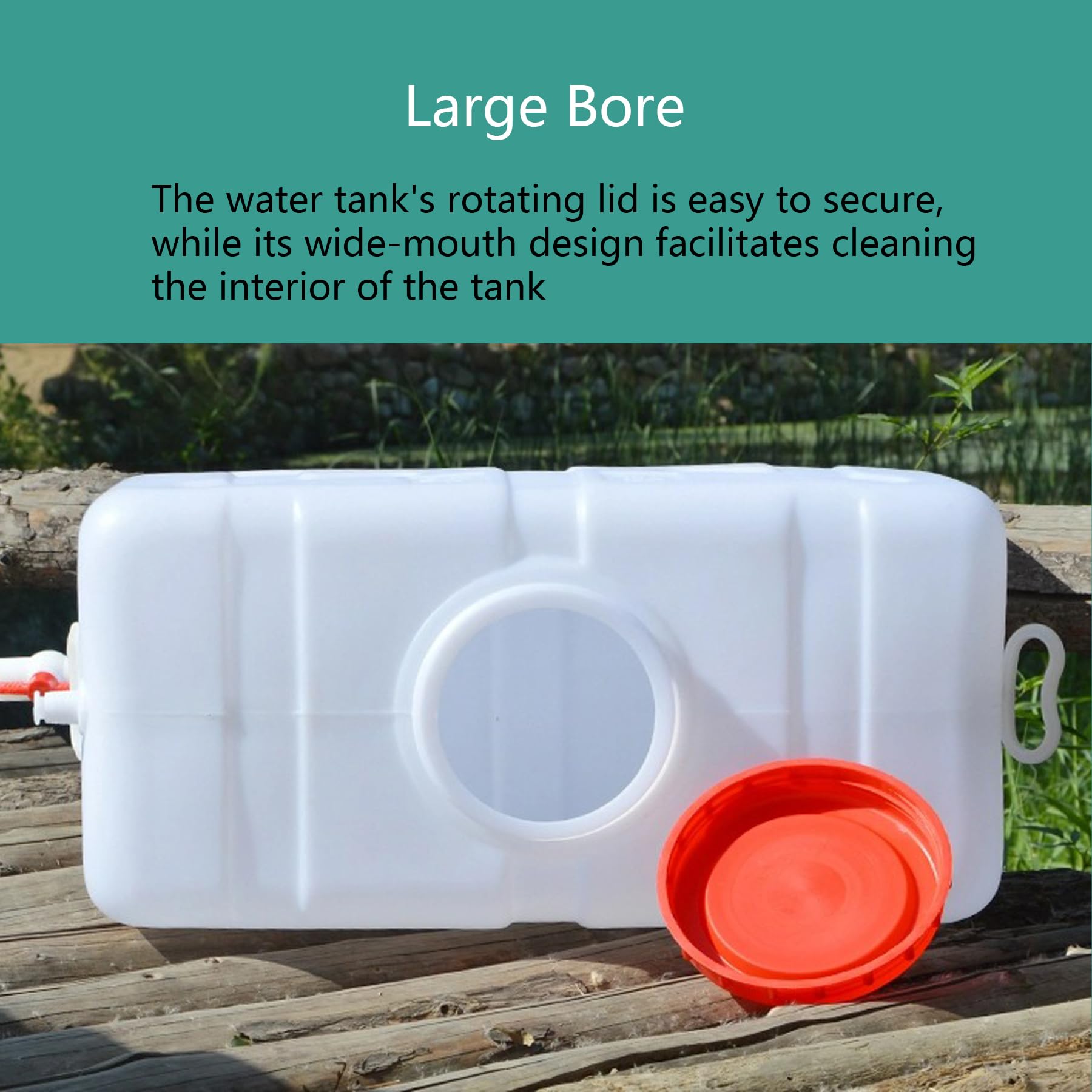Grande Serbatoio Acqua con Rubinetto, Tanica Acqua Portatile Bianco, Plastica, Potabile, Alimentare, HDPE, per Campeggio, Roulotte, Camper, Emergenze e Giardino(Size:50L)