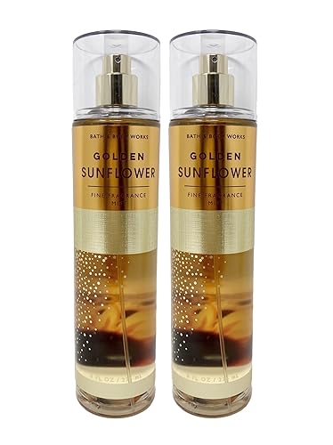 Bath and Body Works - Set de regalo de fragancia corporal de girasol dorado, paquete de 2 unidades (girasol dorado)