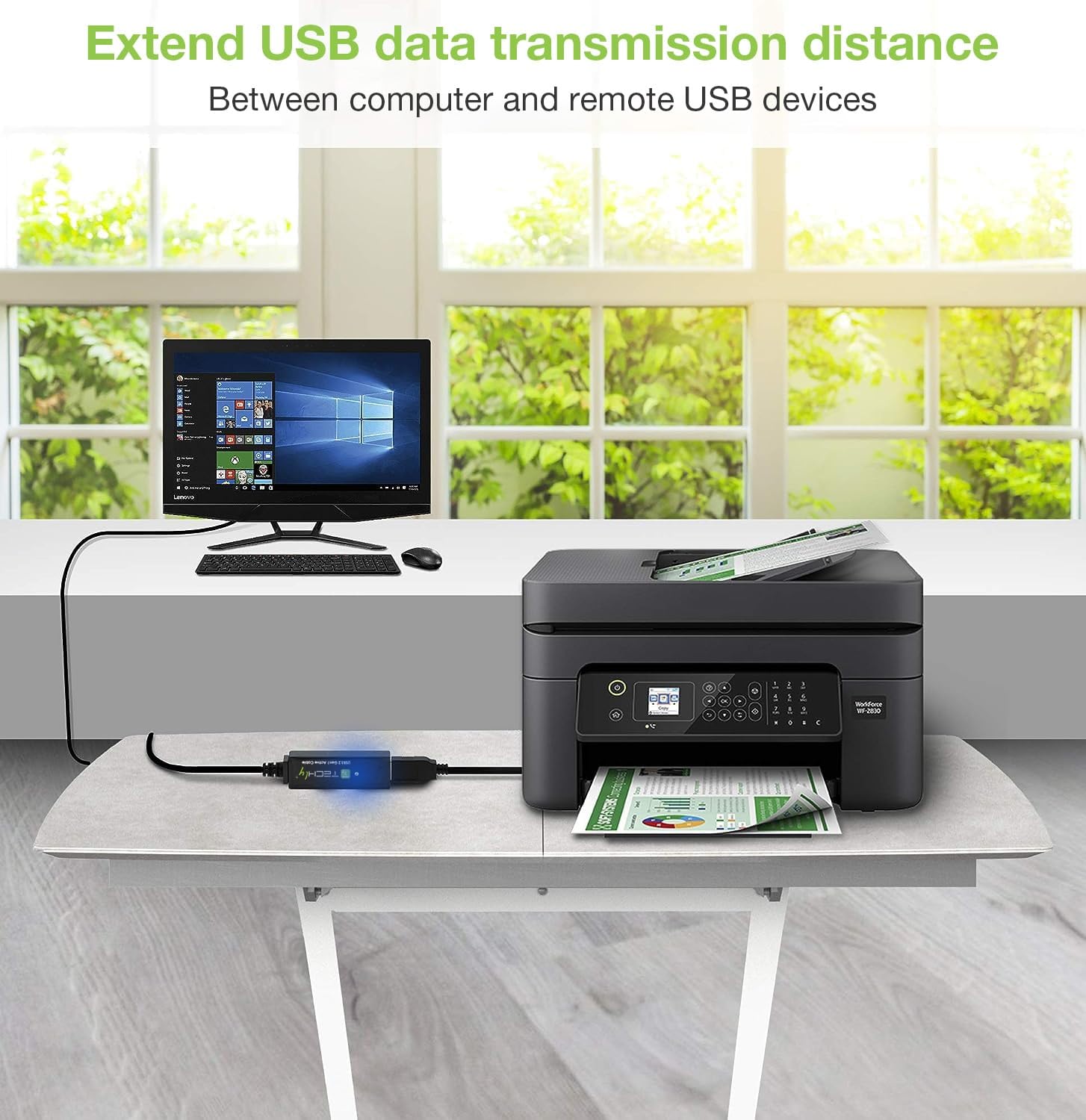 Techly 368000 Cavo Prolunga Attivo USB3.2 SuperSpeed+ Estensore di Segnale 10m Nero Nero