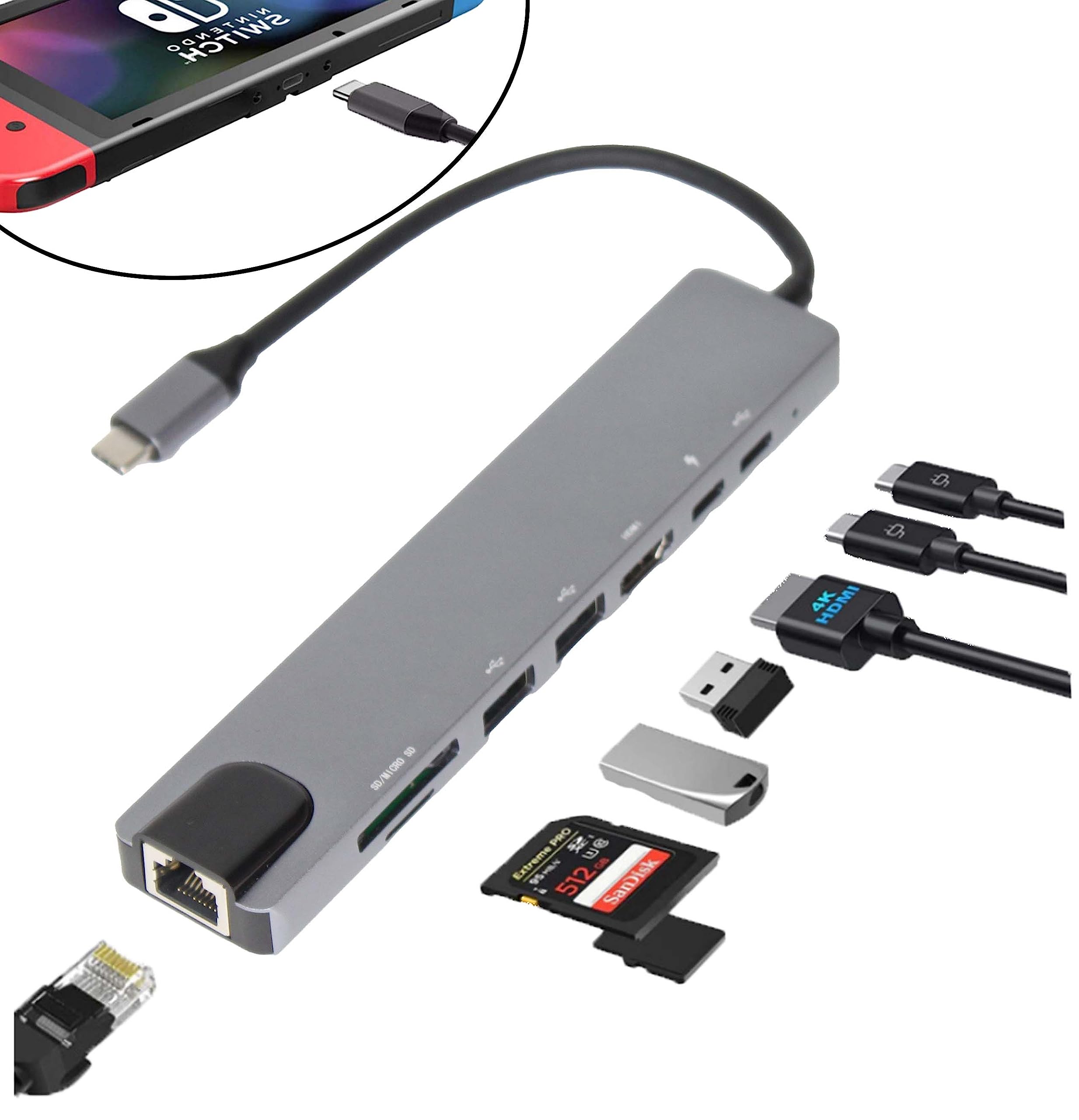 Amazon | ACURACE 8-in-1 USB-C ハブ PD給電ドッグ ドッキング